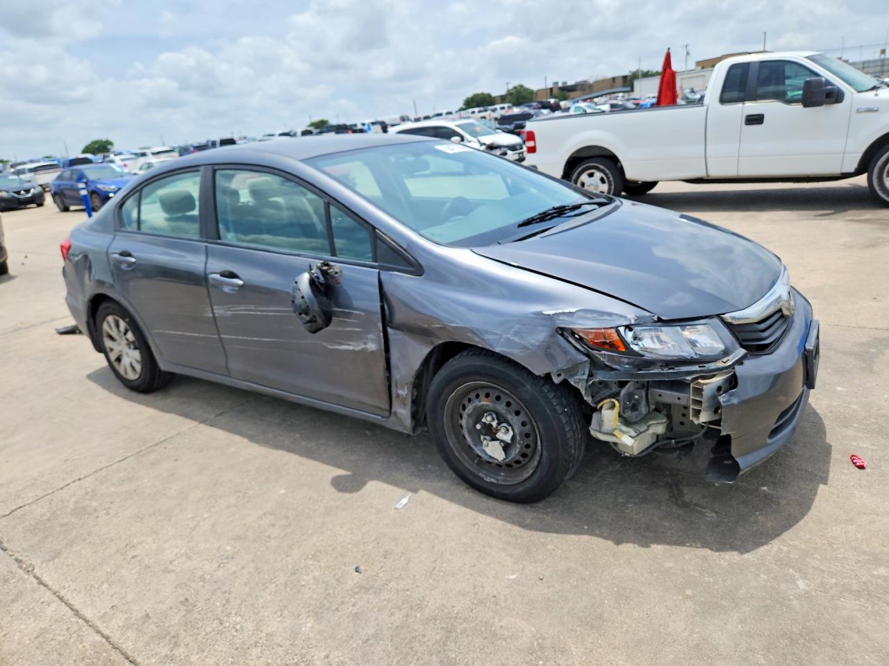 2012 Honda Civic Lx Gray vin: 19XFB2F51CE312987