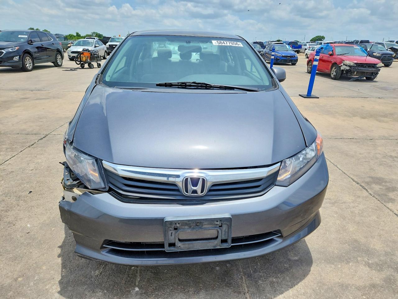 2012 Honda Civic Lx Gray vin: 19XFB2F51CE312987