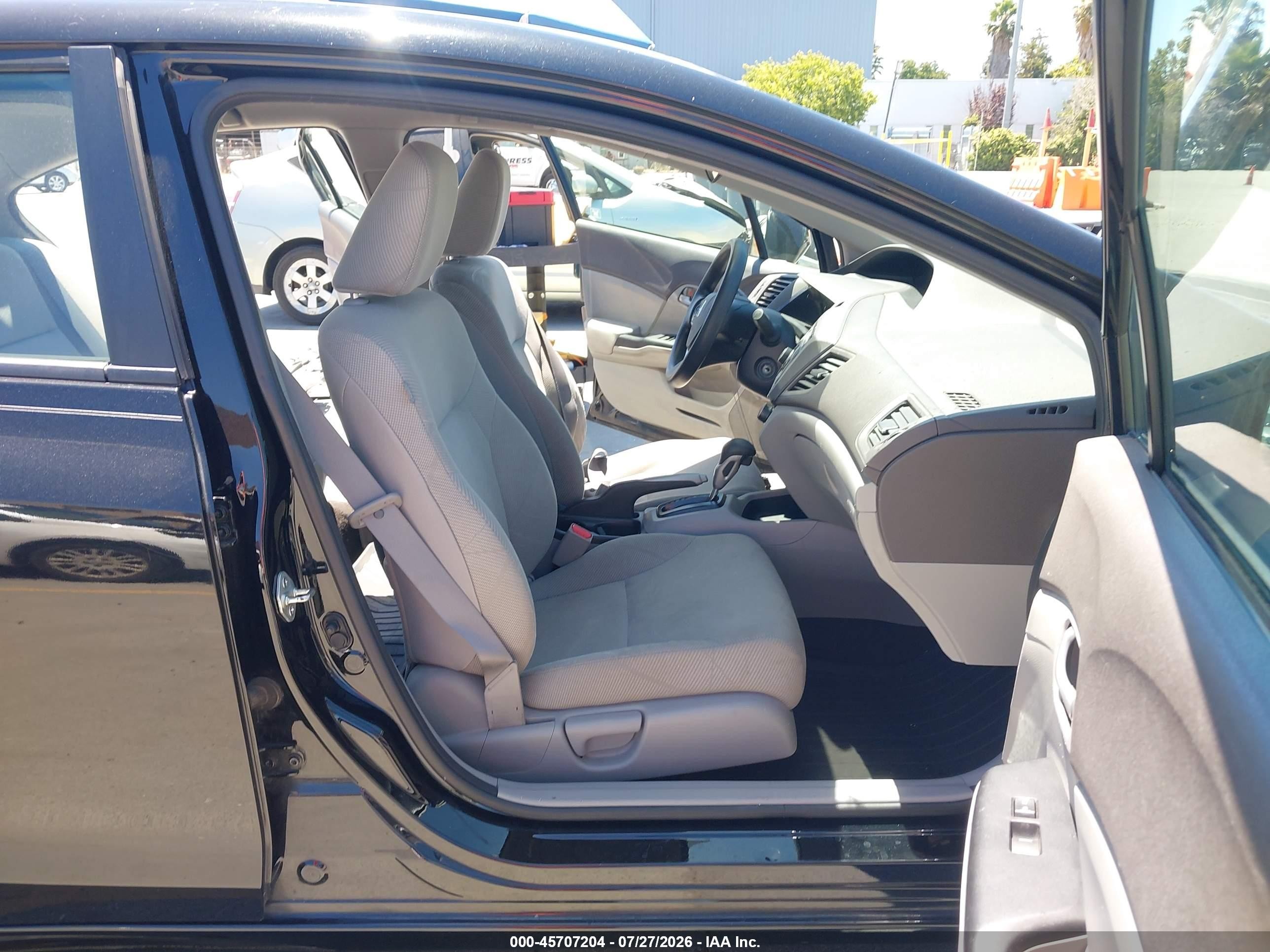 2012 Honda Civic Lx Black vin: 19XFB2F51CE313511