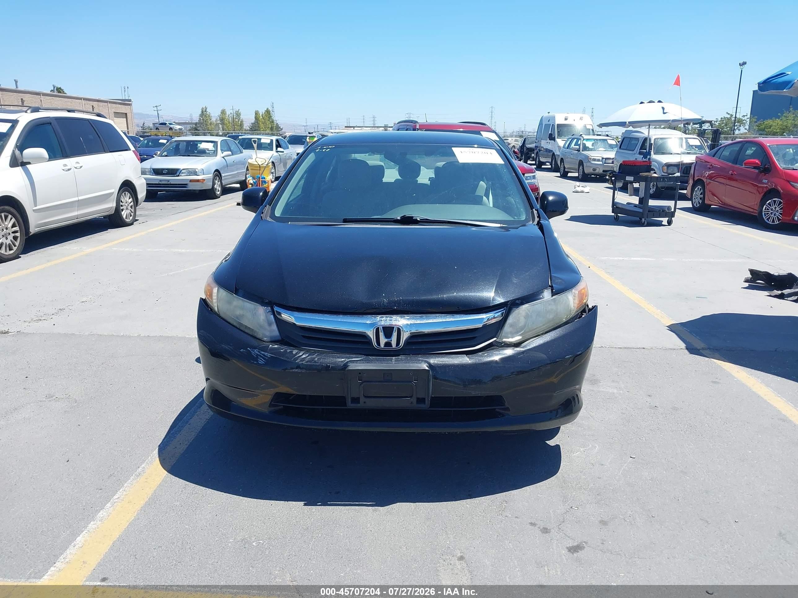 2012 Honda Civic Lx Black vin: 19XFB2F51CE313511