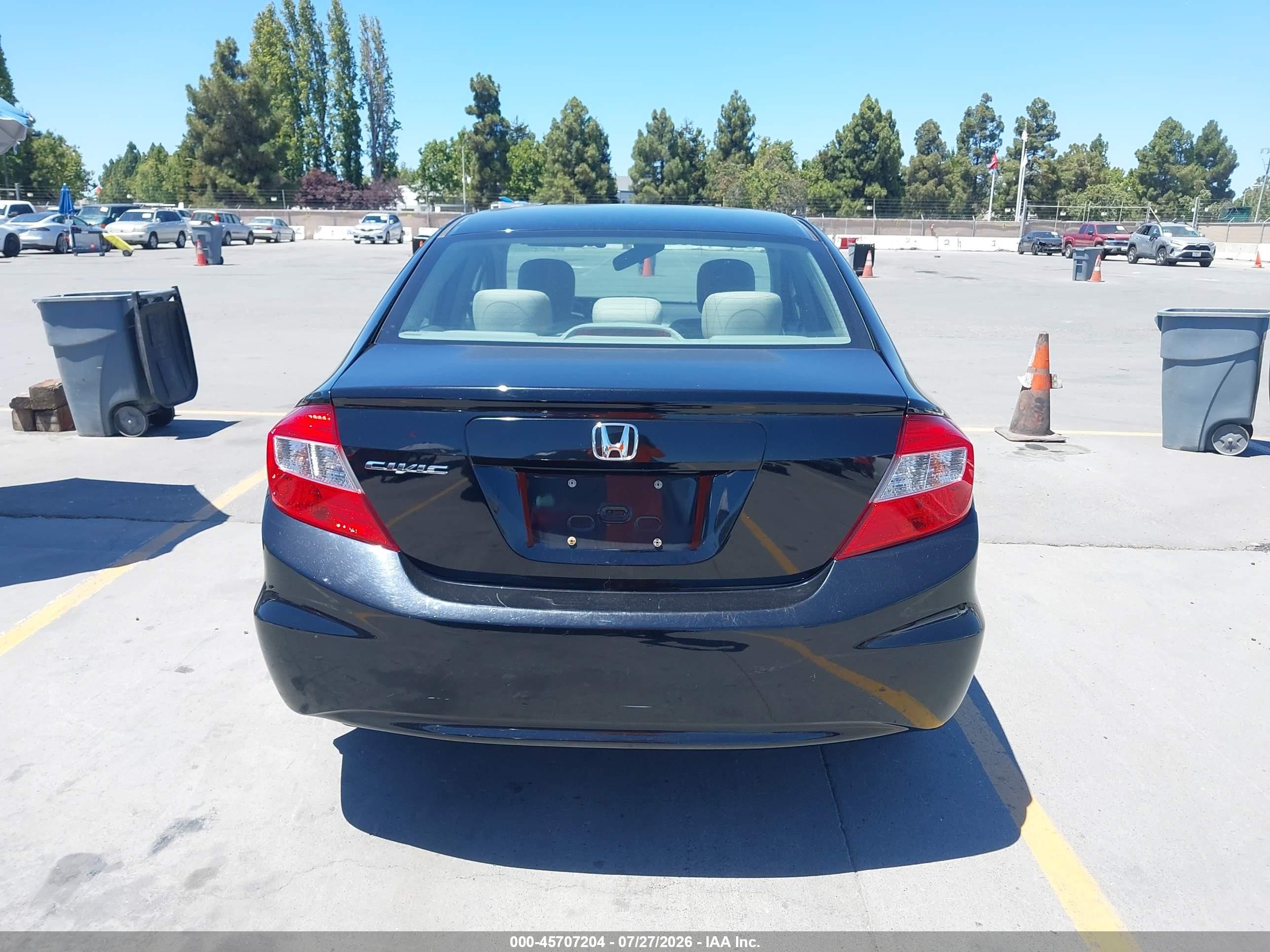2012 Honda Civic Lx Black vin: 19XFB2F51CE313511