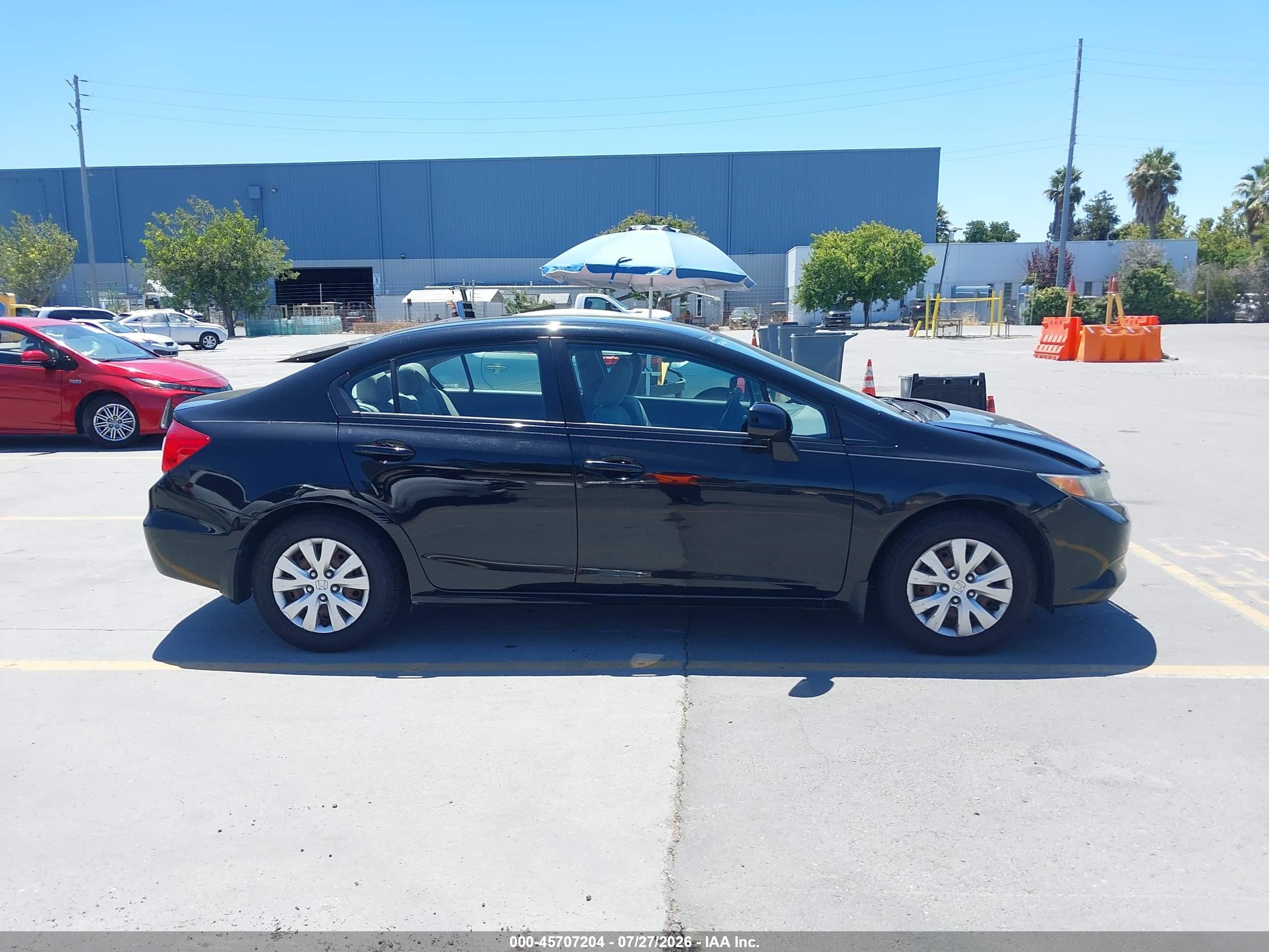 2012 Honda Civic Lx Black vin: 19XFB2F51CE313511