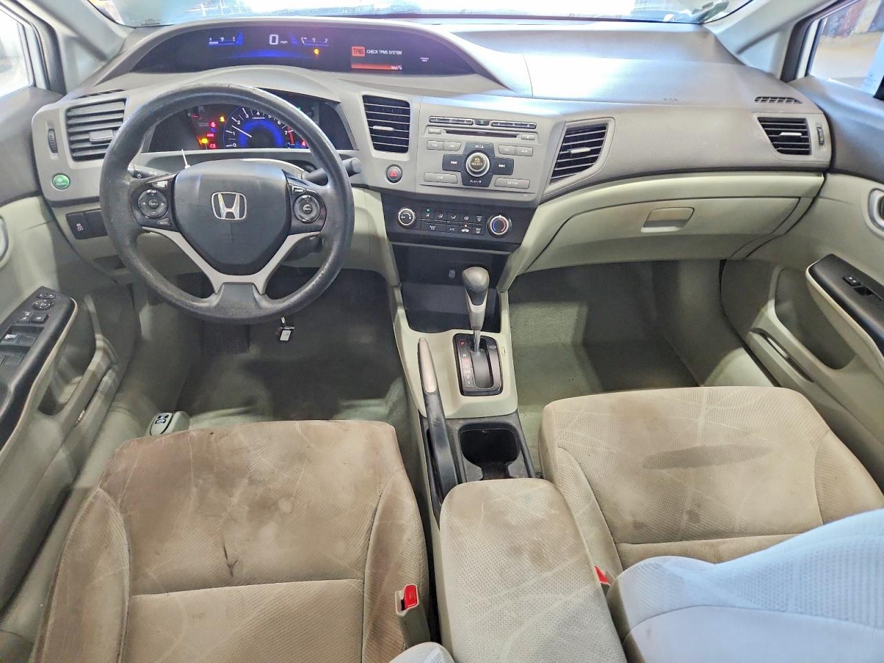 2012 Honda Civic Lx White vin: 19XFB2F51CE317185