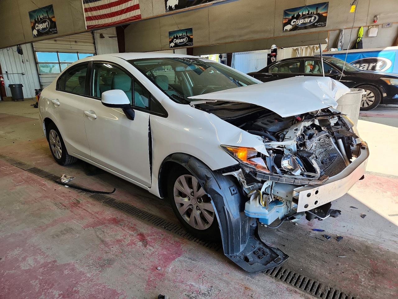 2012 Honda Civic Lx White vin: 19XFB2F51CE317185