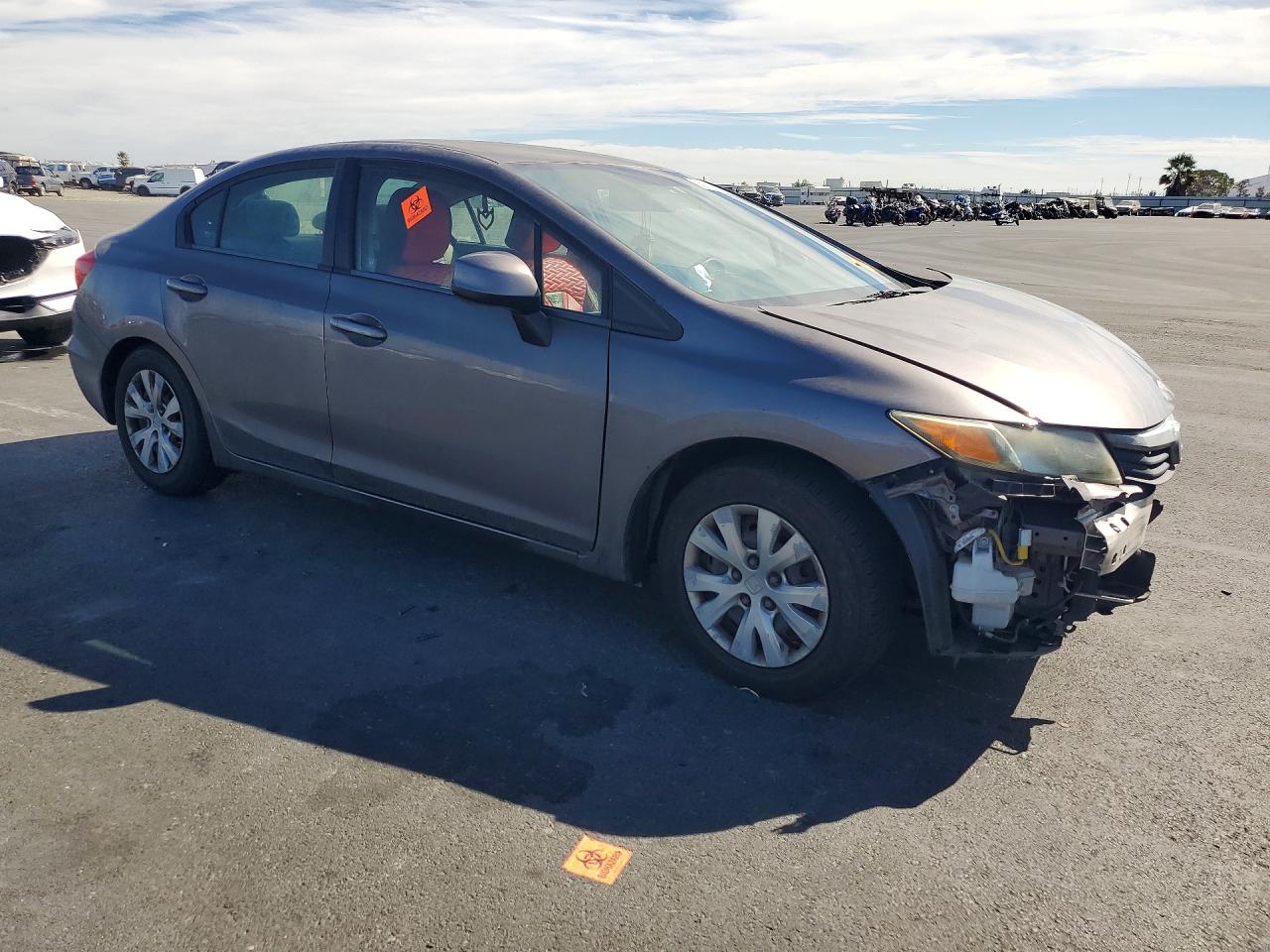 2012 Honda Civic Lx Gray vin: 19XFB2F51CE318580