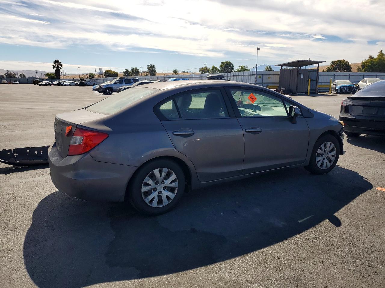2012 Honda Civic Lx Gray vin: 19XFB2F51CE318580