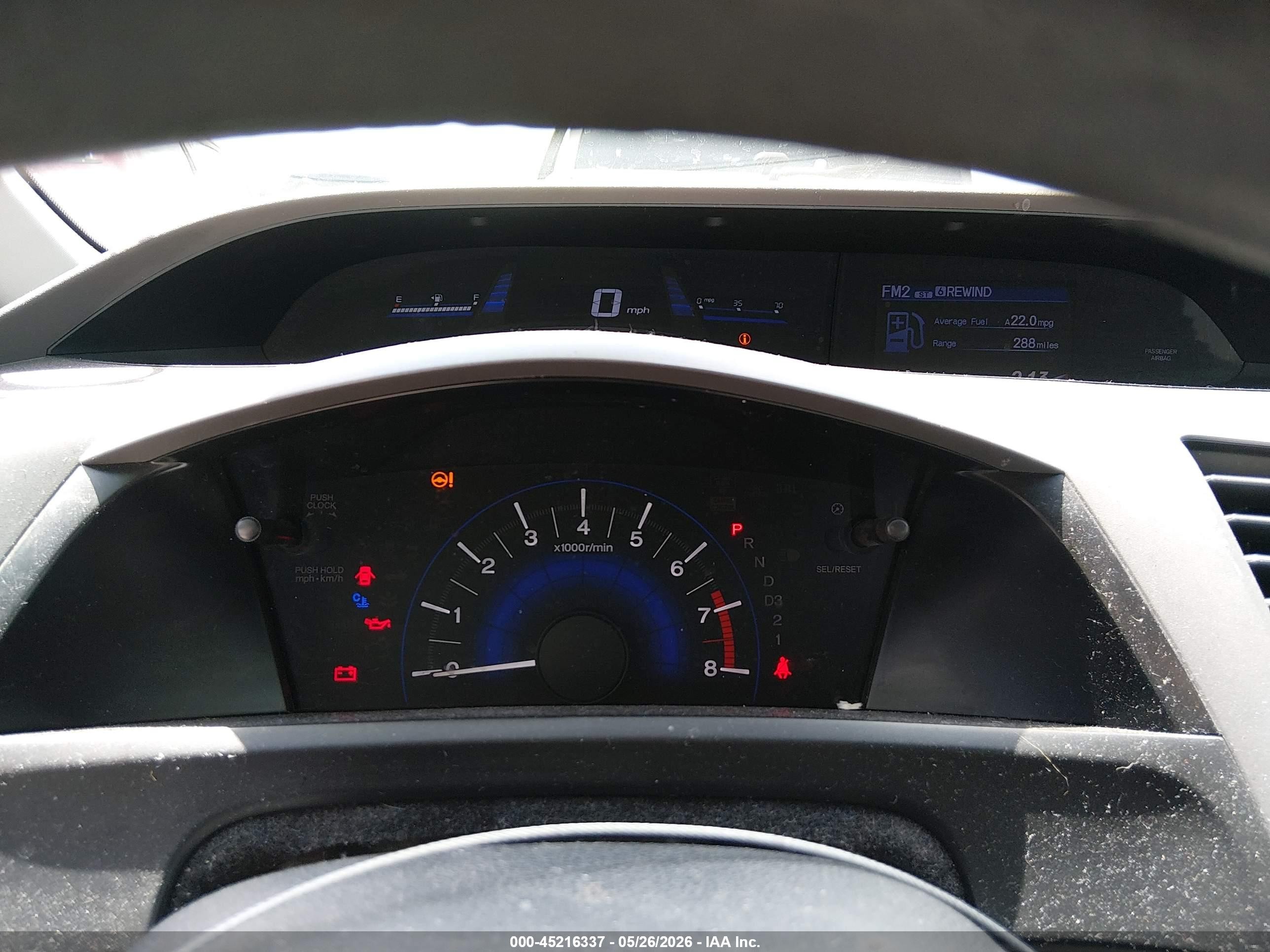 2012 Honda Civic Lx Black vin: 19XFB2F51CE324475