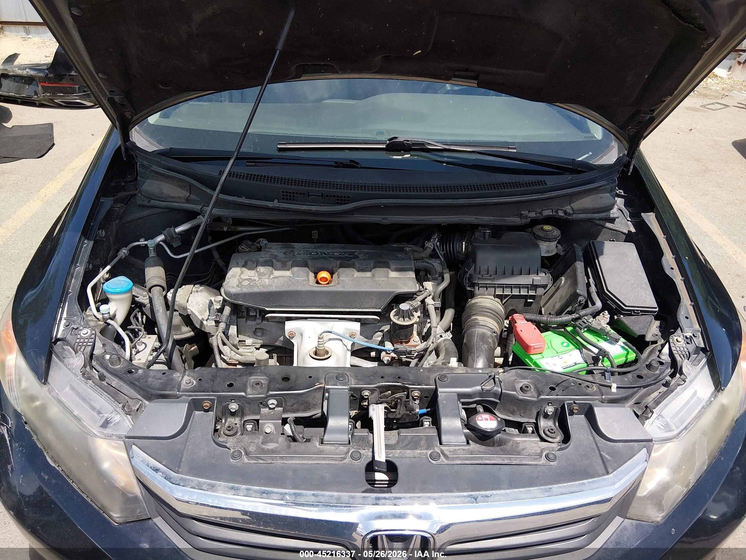 2012 Honda Civic Lx Black vin: 19XFB2F51CE324475