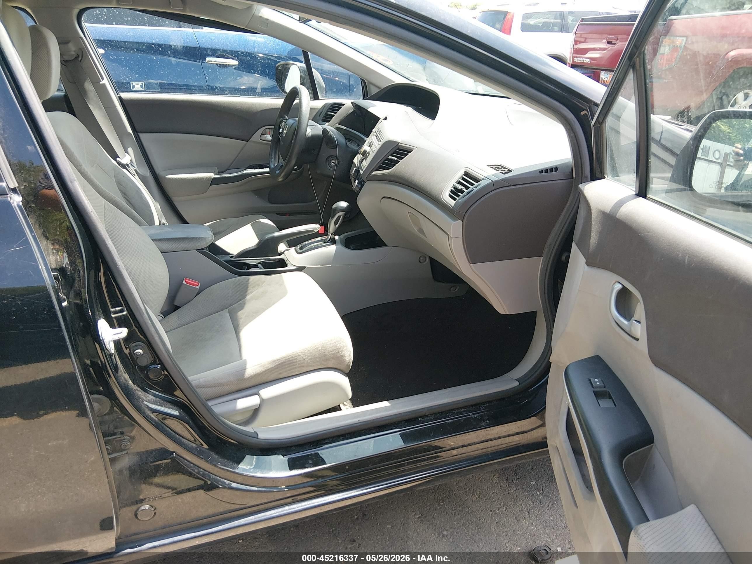 2012 Honda Civic Lx Black vin: 19XFB2F51CE324475
