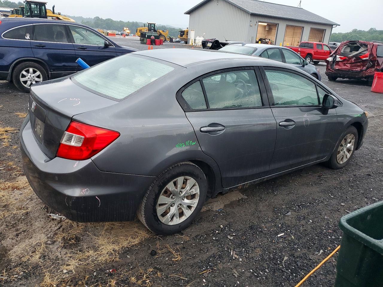 2012 Honda Civic Lx Gray vin: 19XFB2F51CE325643