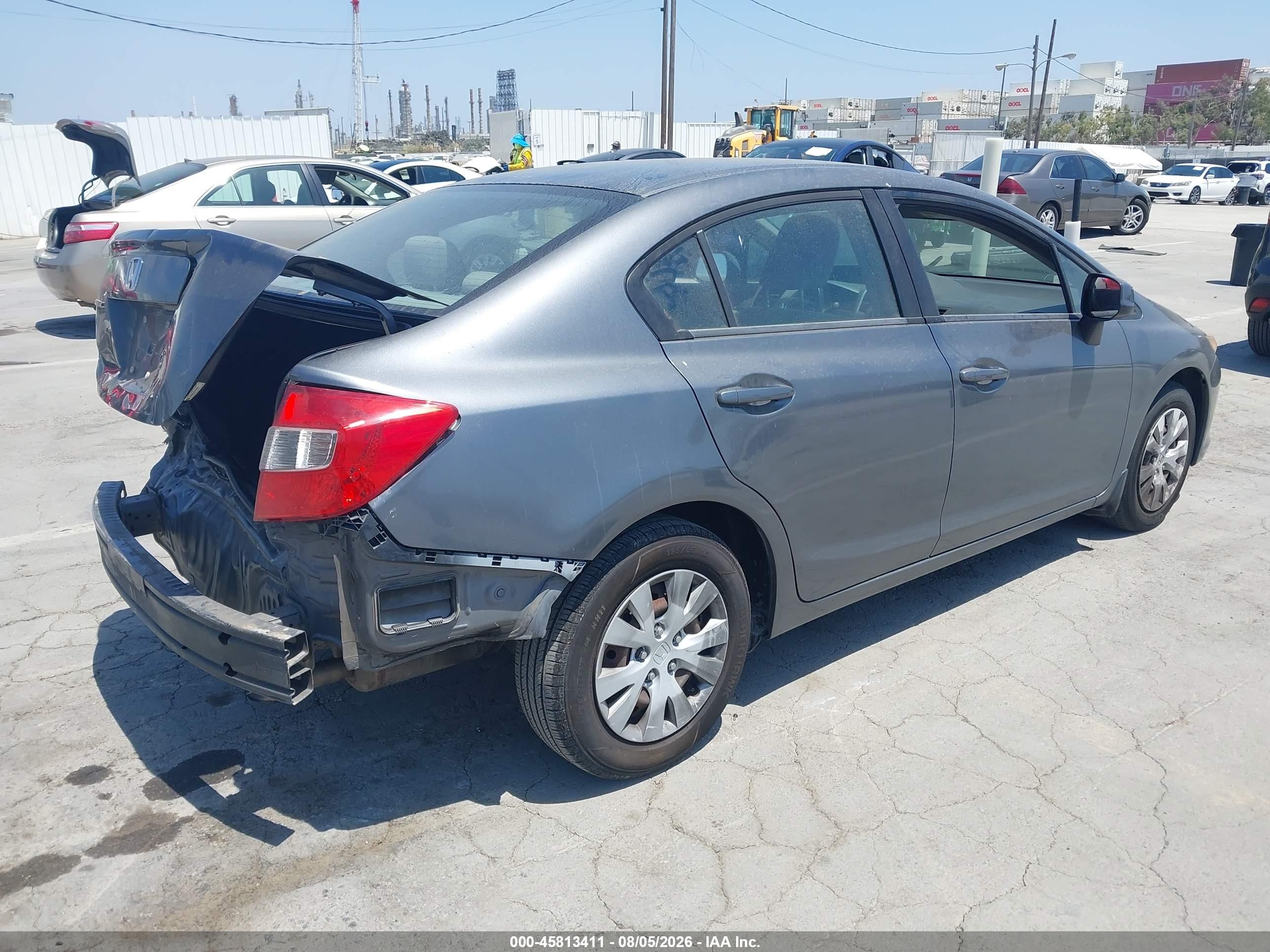 2012 Honda Civic Lx Gray vin: 19XFB2F51CE332205