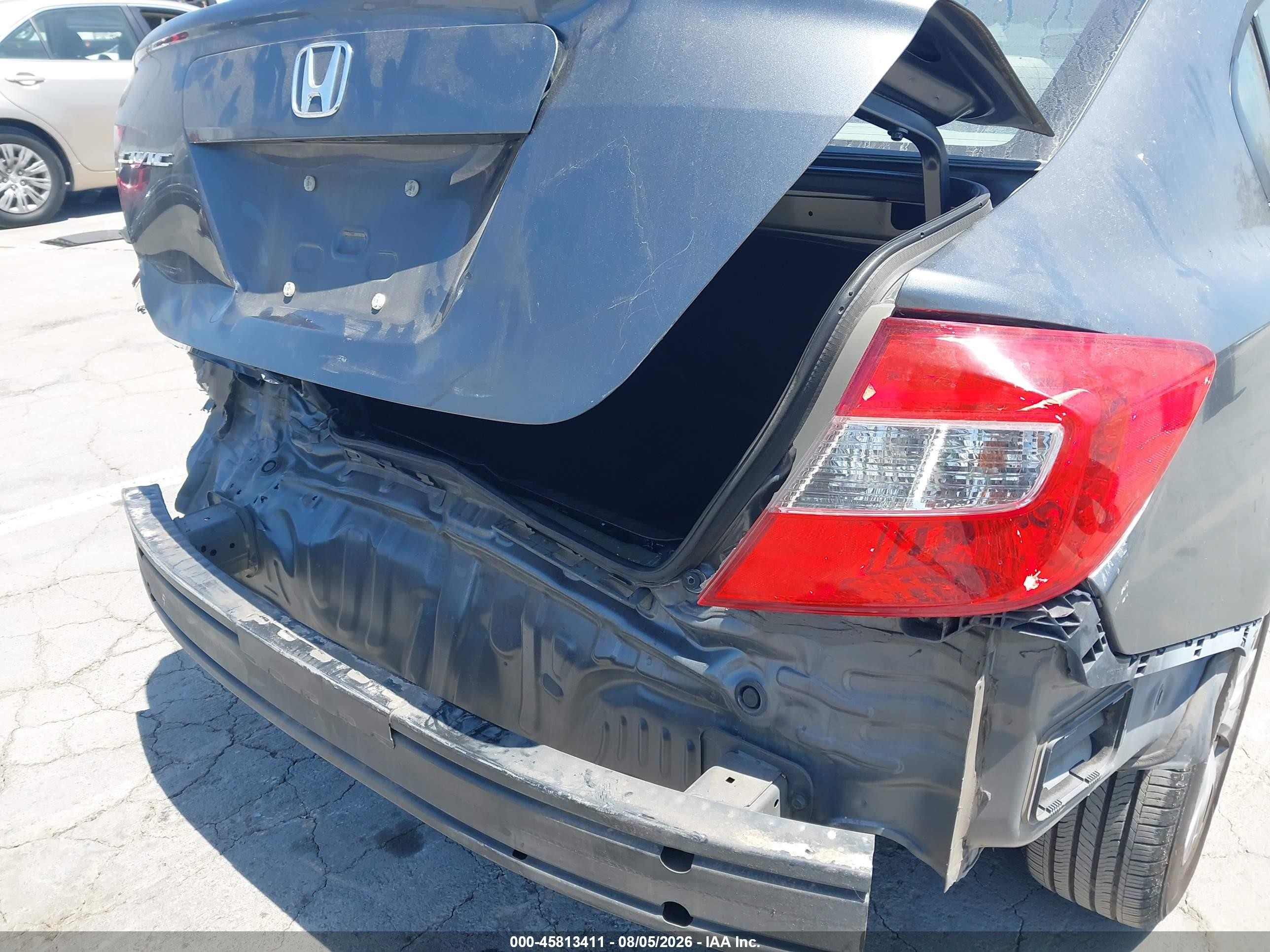 2012 Honda Civic Lx Gray vin: 19XFB2F51CE332205
