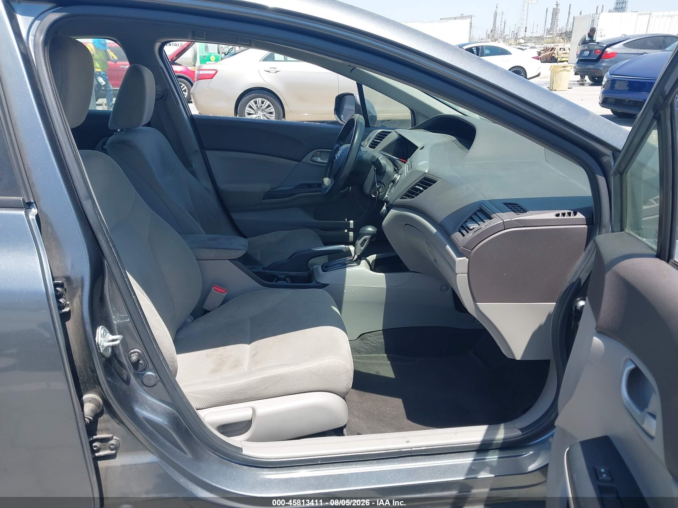 2012 Honda Civic Lx Gray vin: 19XFB2F51CE332205