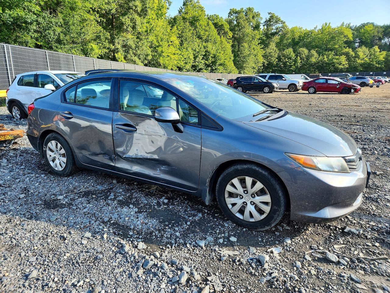 2012 Honda Civic Lx Gray vin: 19XFB2F51CE343138