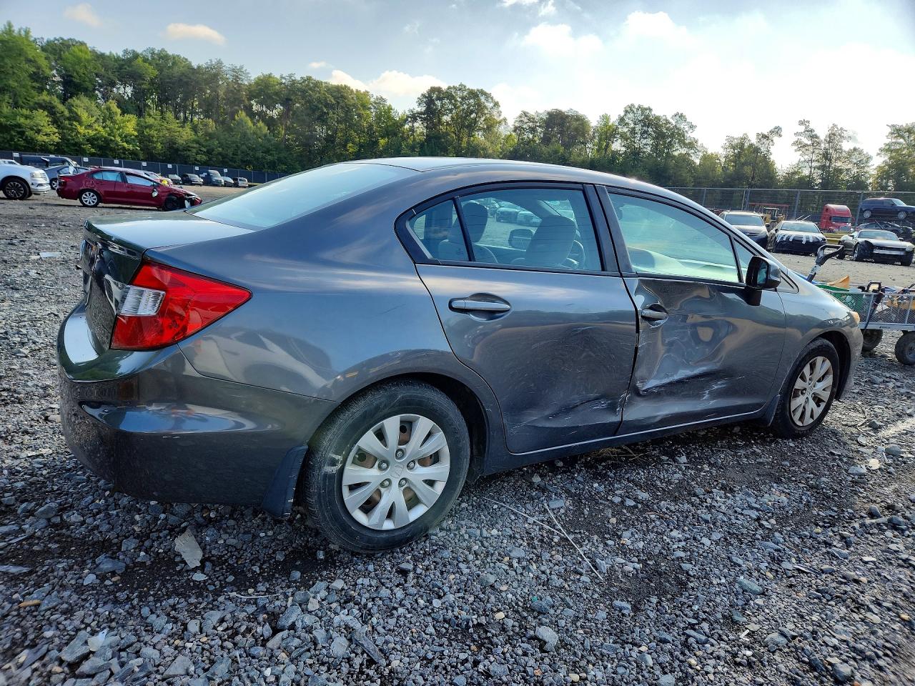 2012 Honda Civic Lx Gray vin: 19XFB2F51CE343138