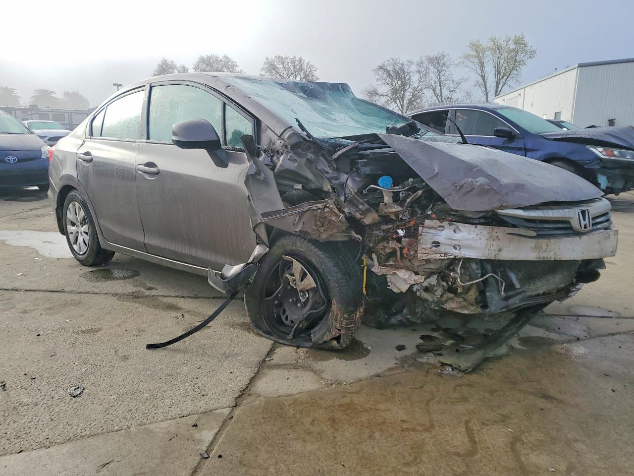 2012 Honda Civic Lx Gray vin: 19XFB2F51CE361316