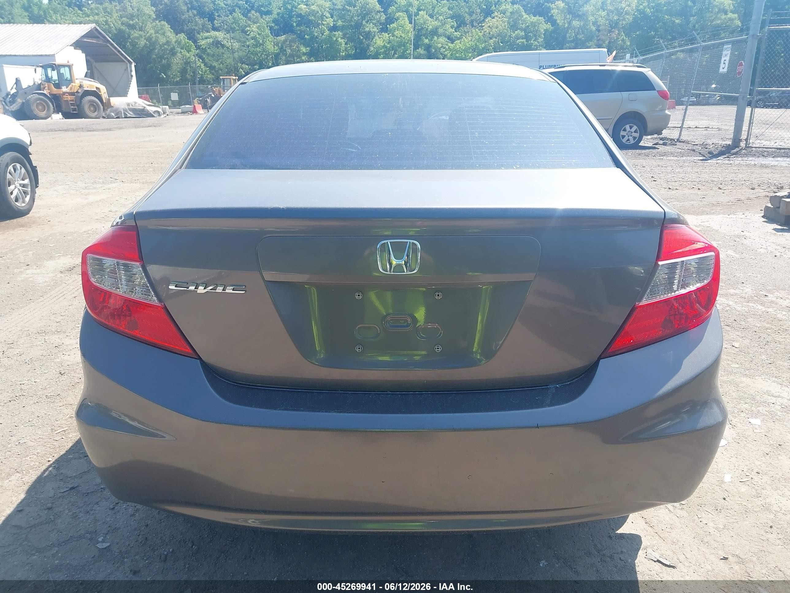 2012 Honda Civic Lx Gray vin: 19XFB2F51CE364300