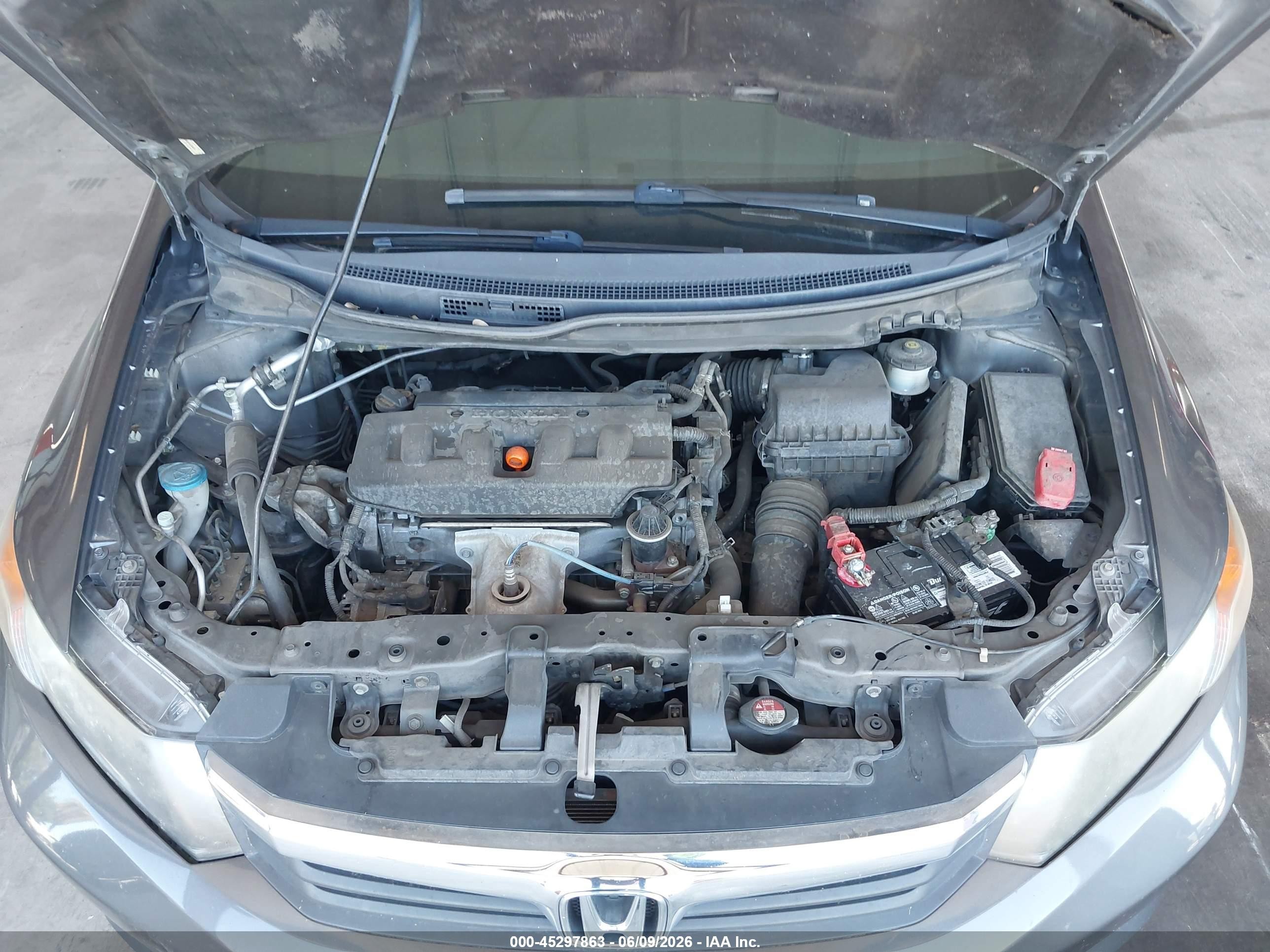 2012 Honda Civic Lx Gray vin: 19XFB2F51CE364782