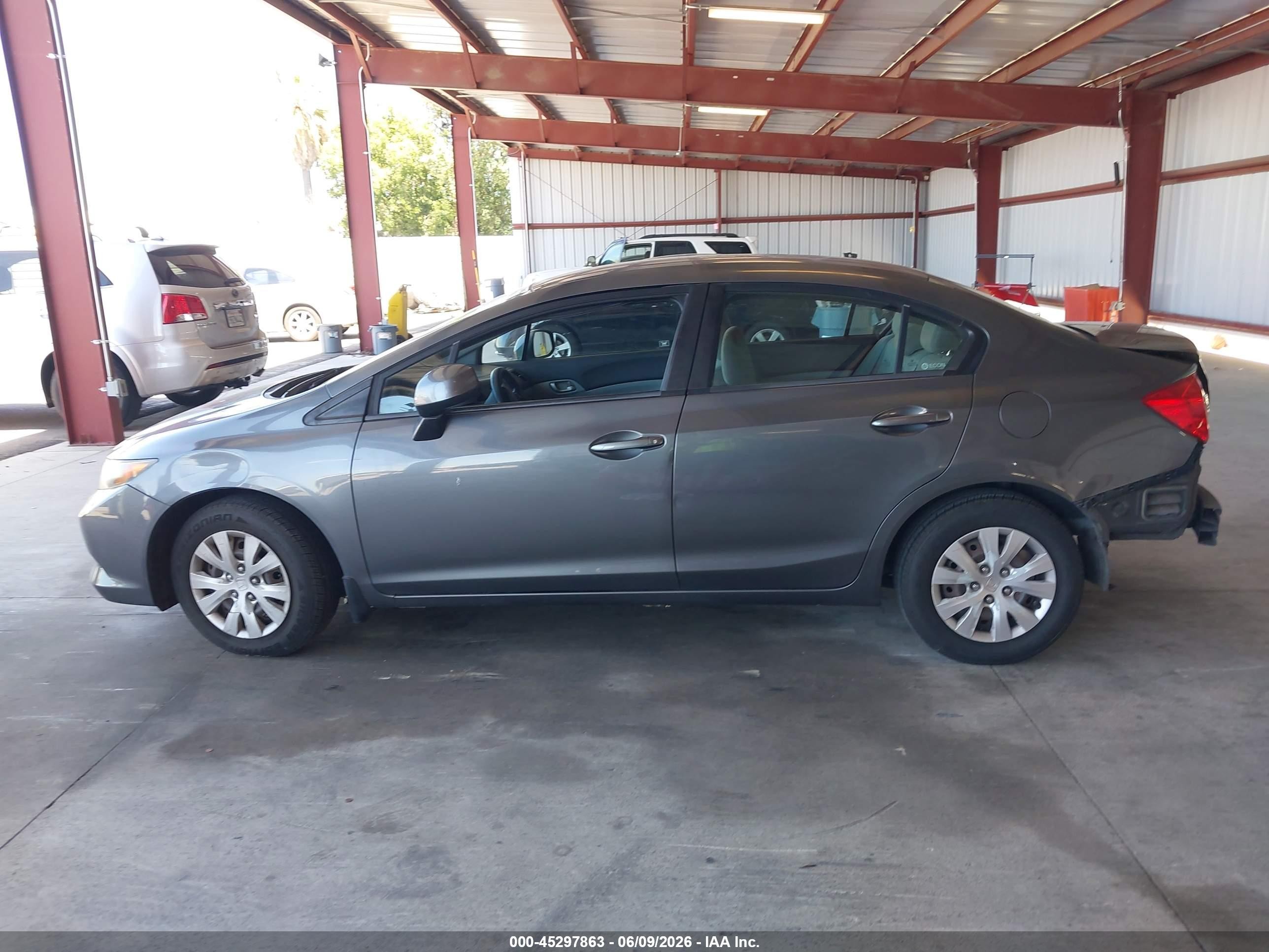 2012 Honda Civic Lx Gray vin: 19XFB2F51CE364782