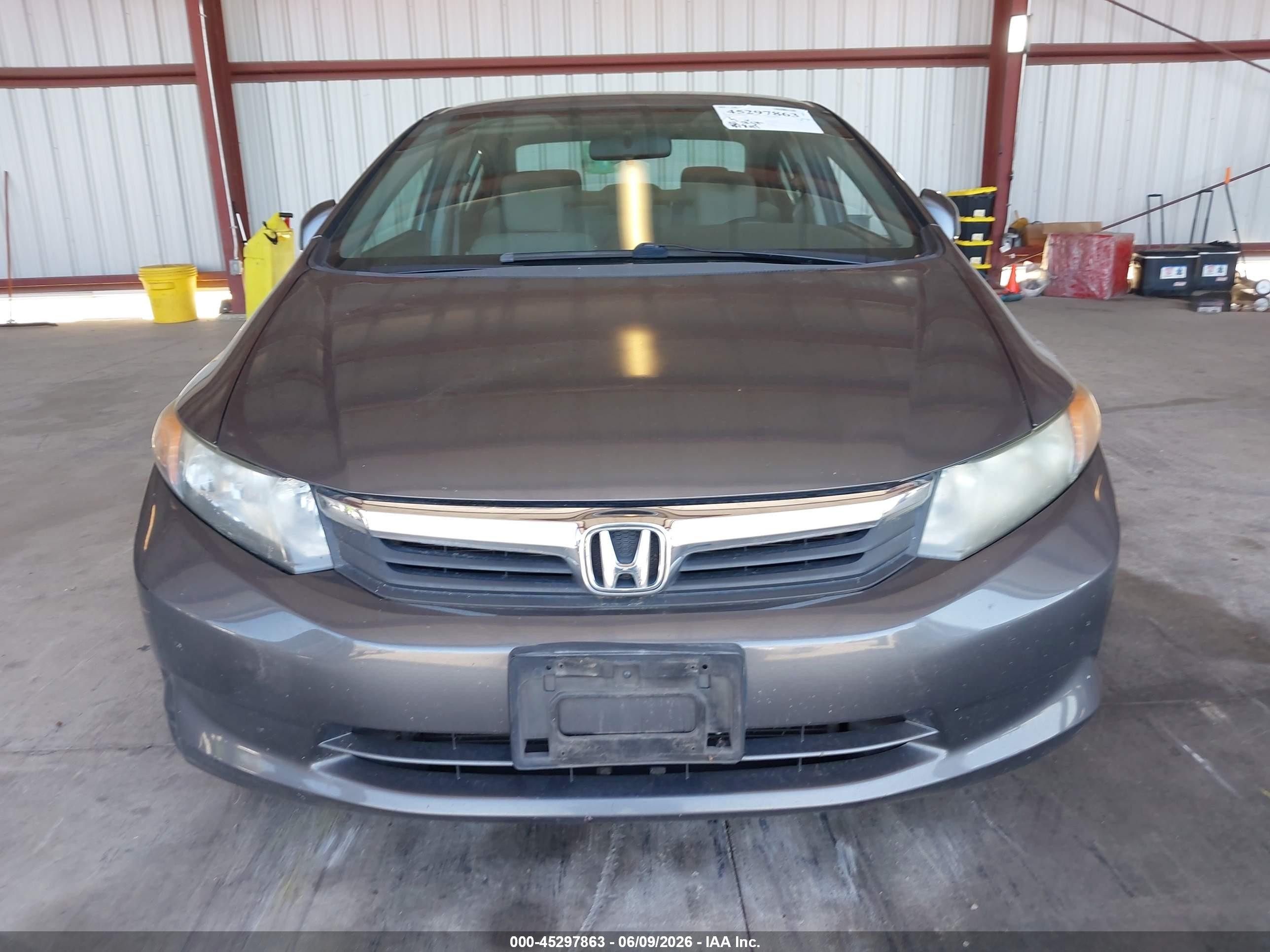 2012 Honda Civic Lx Gray vin: 19XFB2F51CE364782