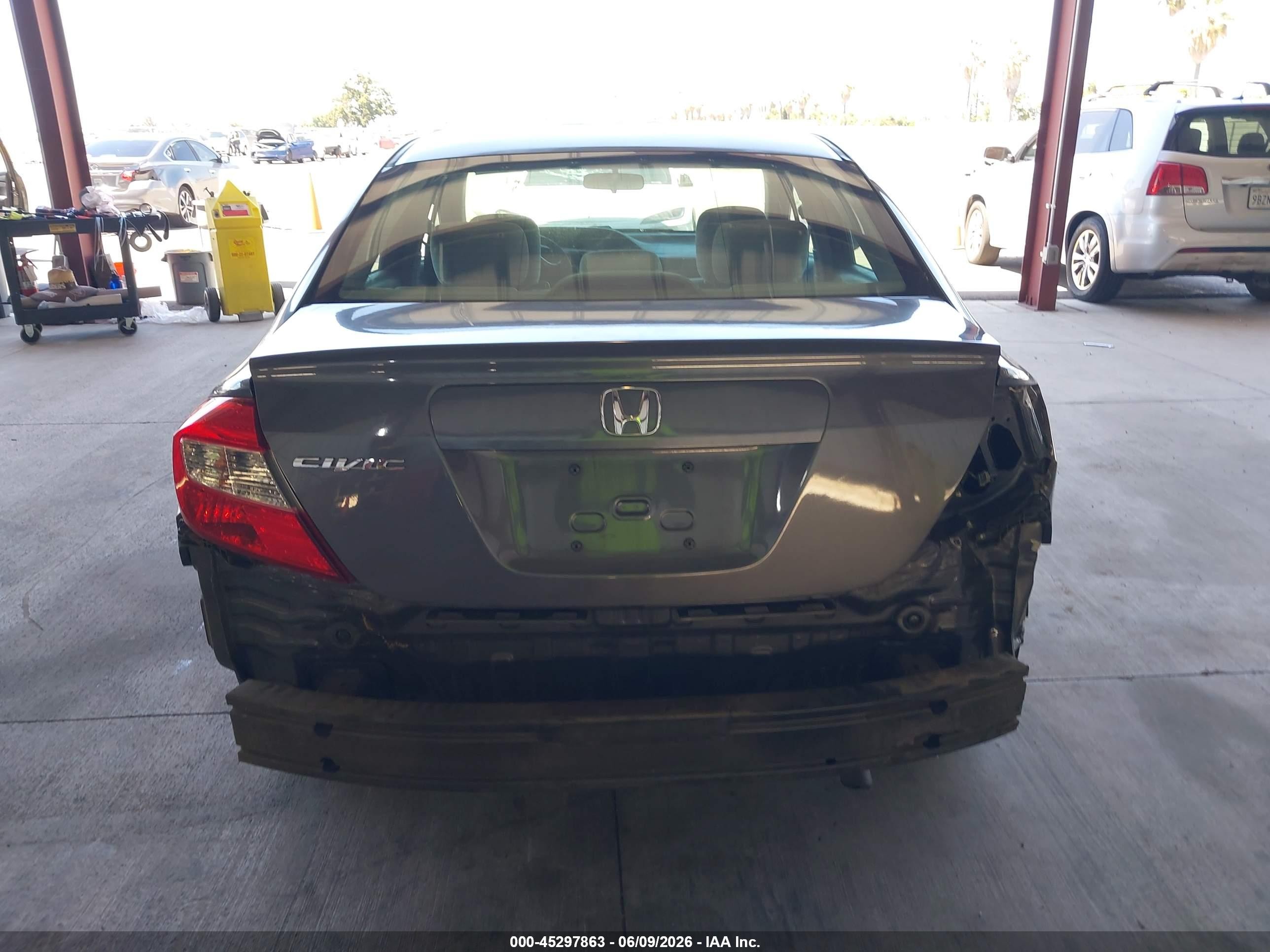 2012 Honda Civic Lx Gray vin: 19XFB2F51CE364782