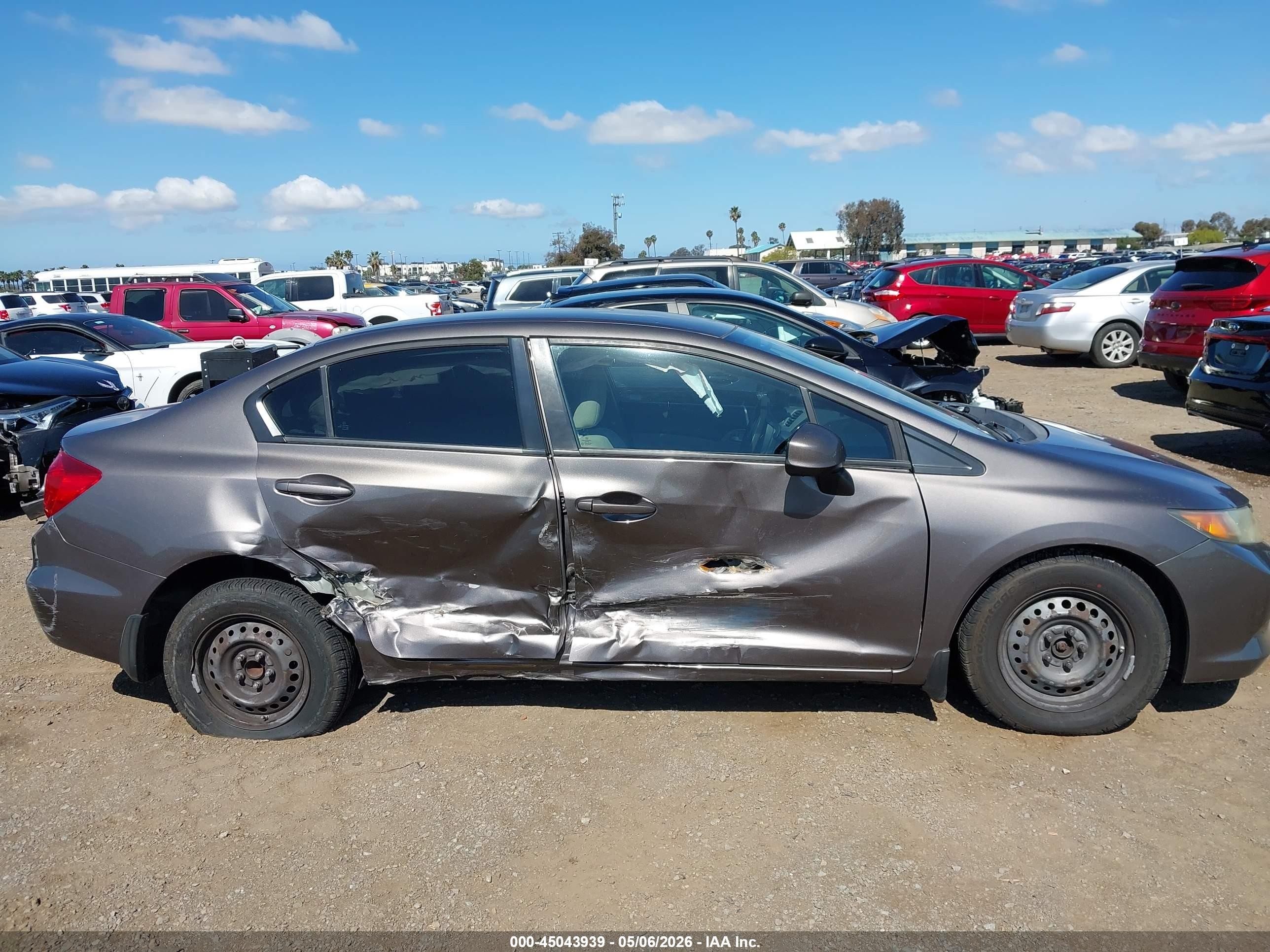 2012 Honda Civic Lx Gray vin: 19XFB2F51CE365981