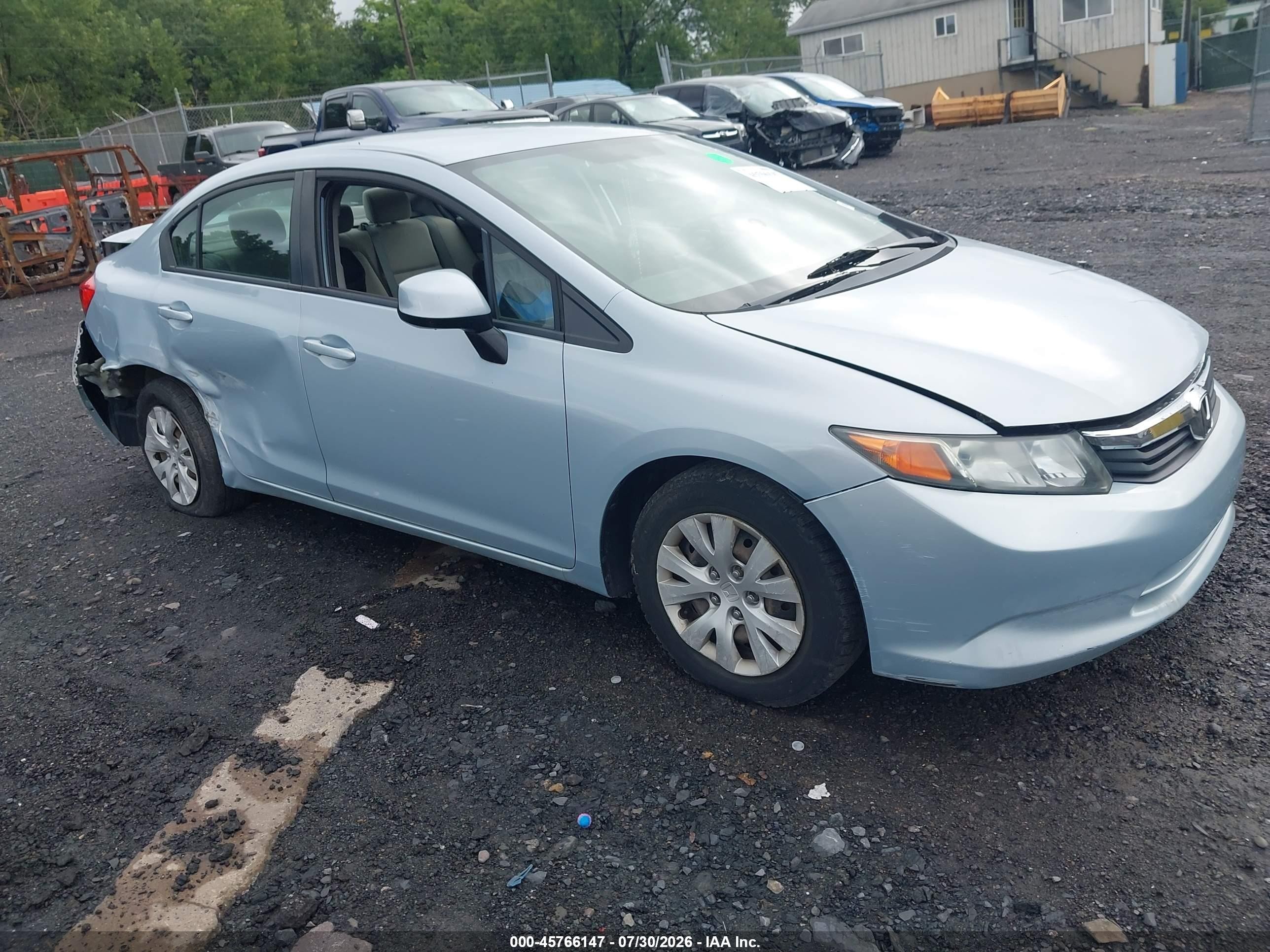 2012 Honda Civic Lx Light Blue vin: 19XFB2F51CE369111