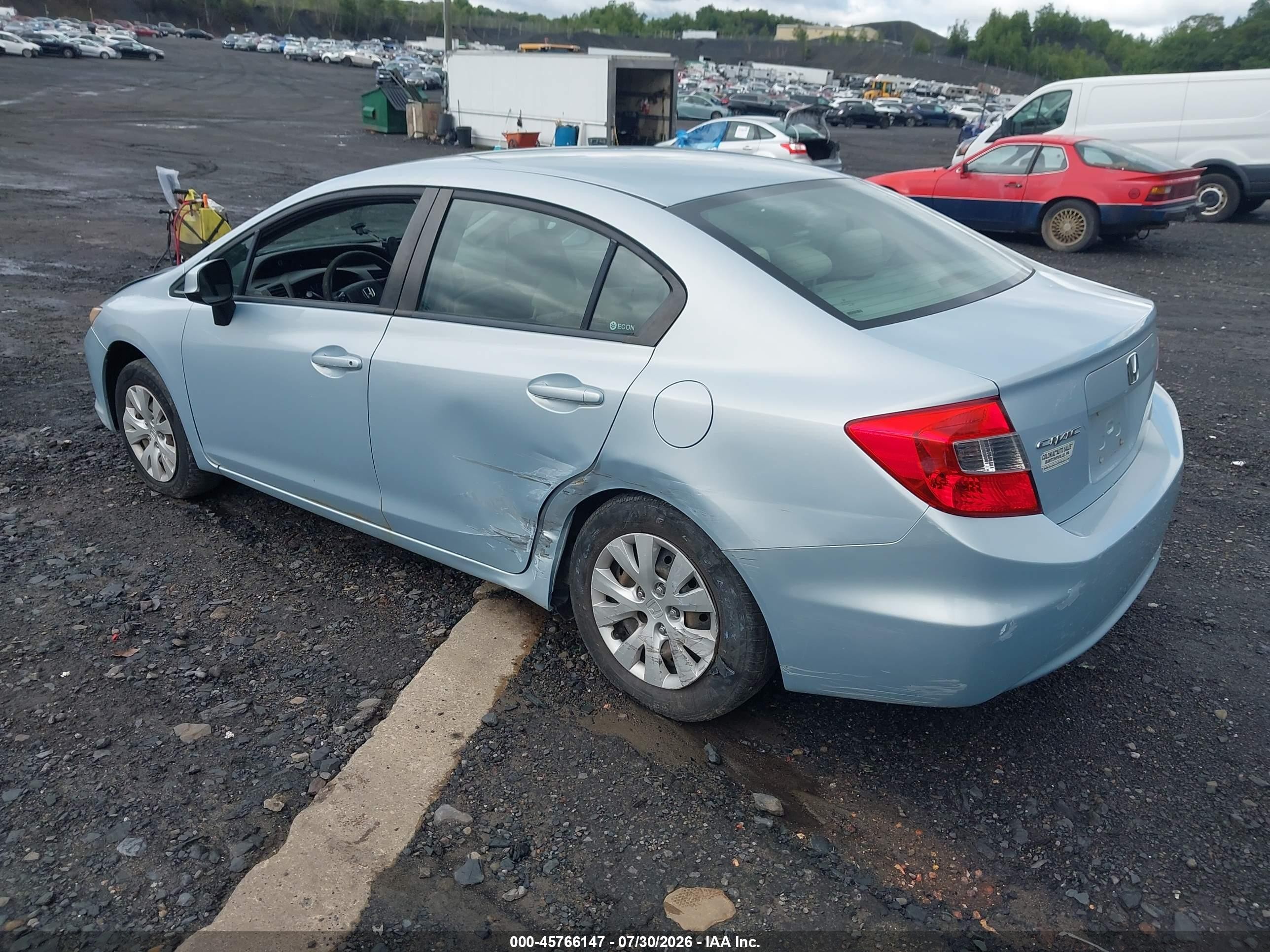 2012 Honda Civic Lx Light Blue vin: 19XFB2F51CE369111