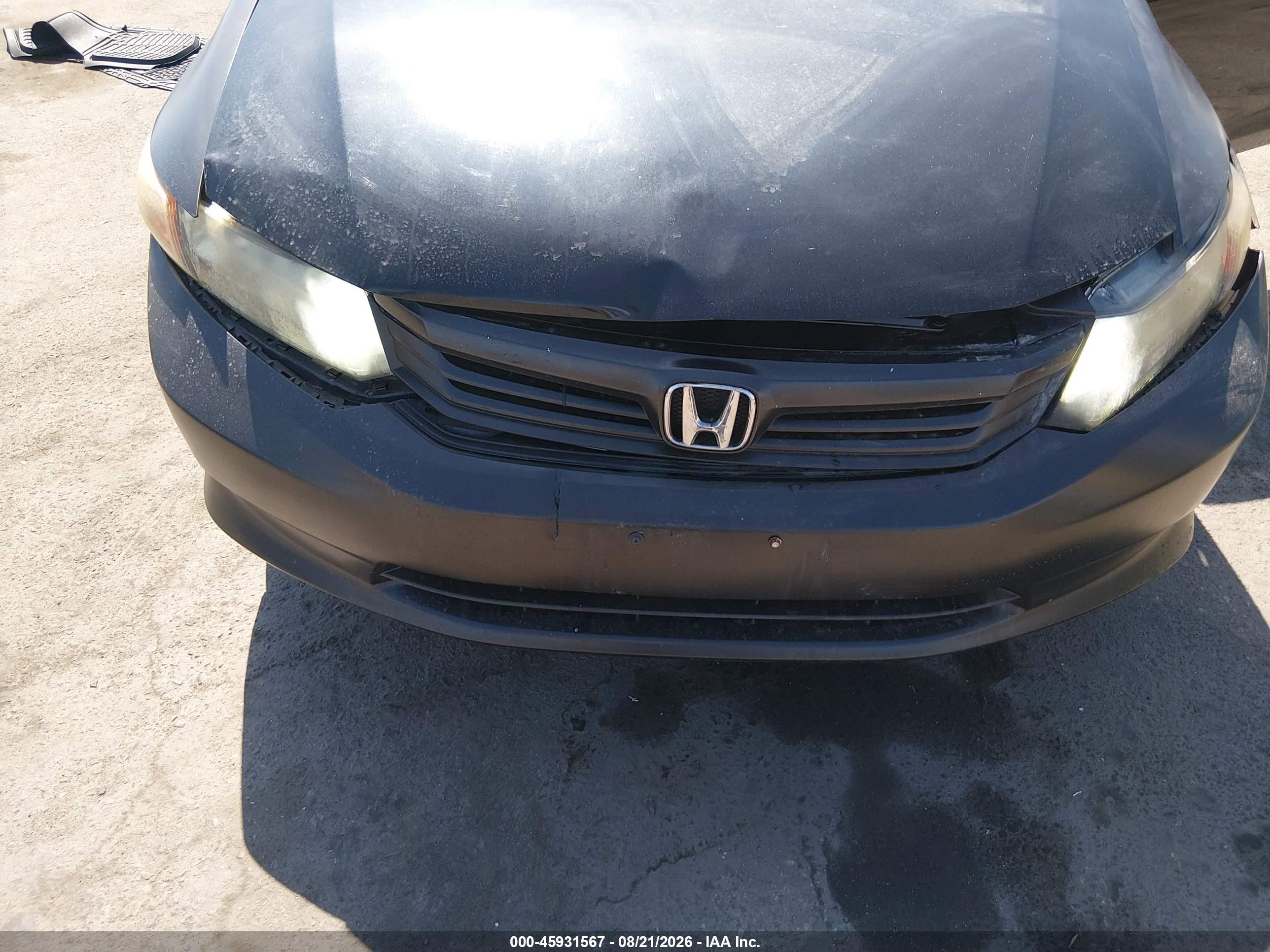 2012 Honda Civic Lx Black vin: 19XFB2F51CE375121