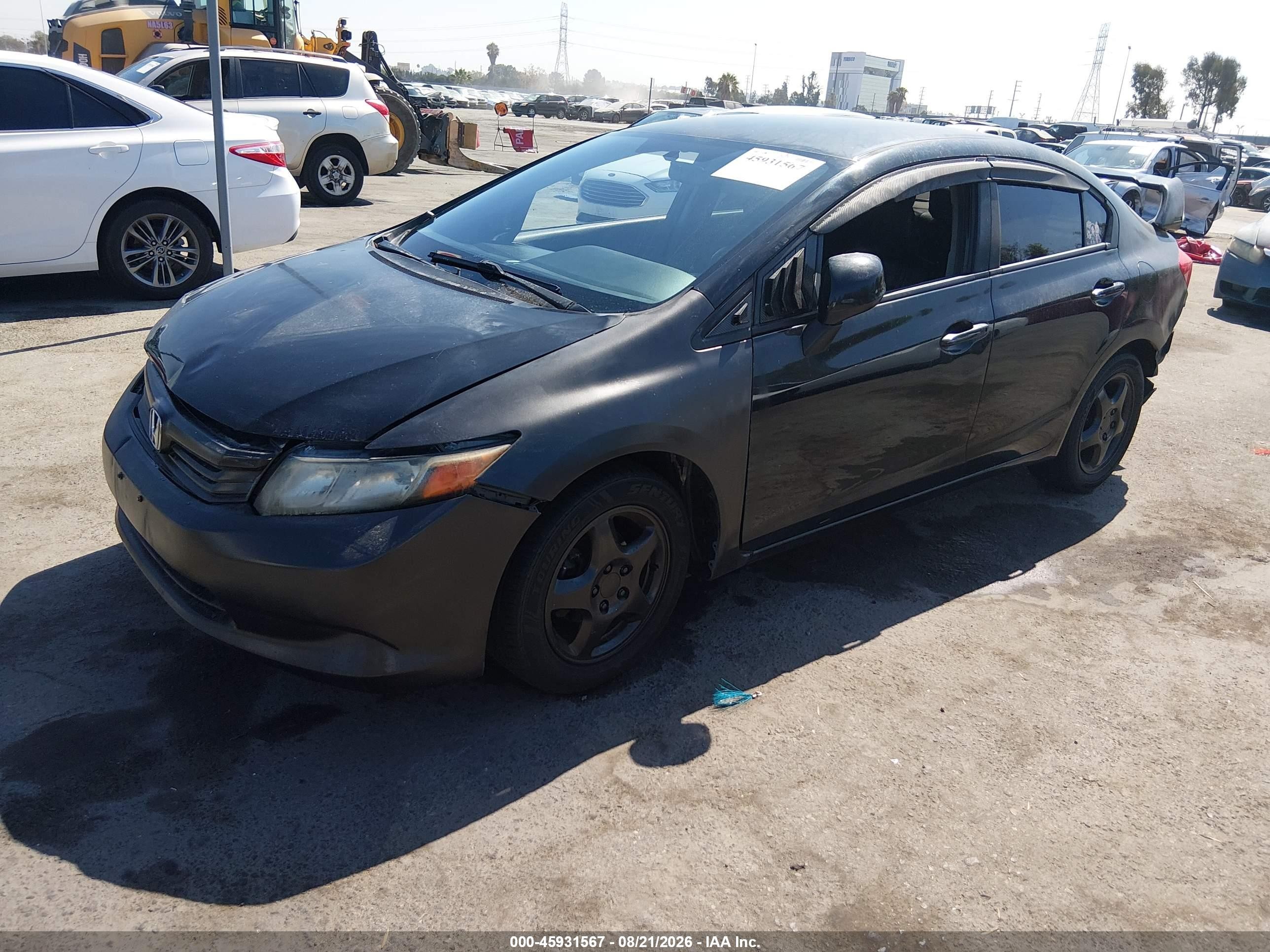 2012 Honda Civic Lx Black vin: 19XFB2F51CE375121