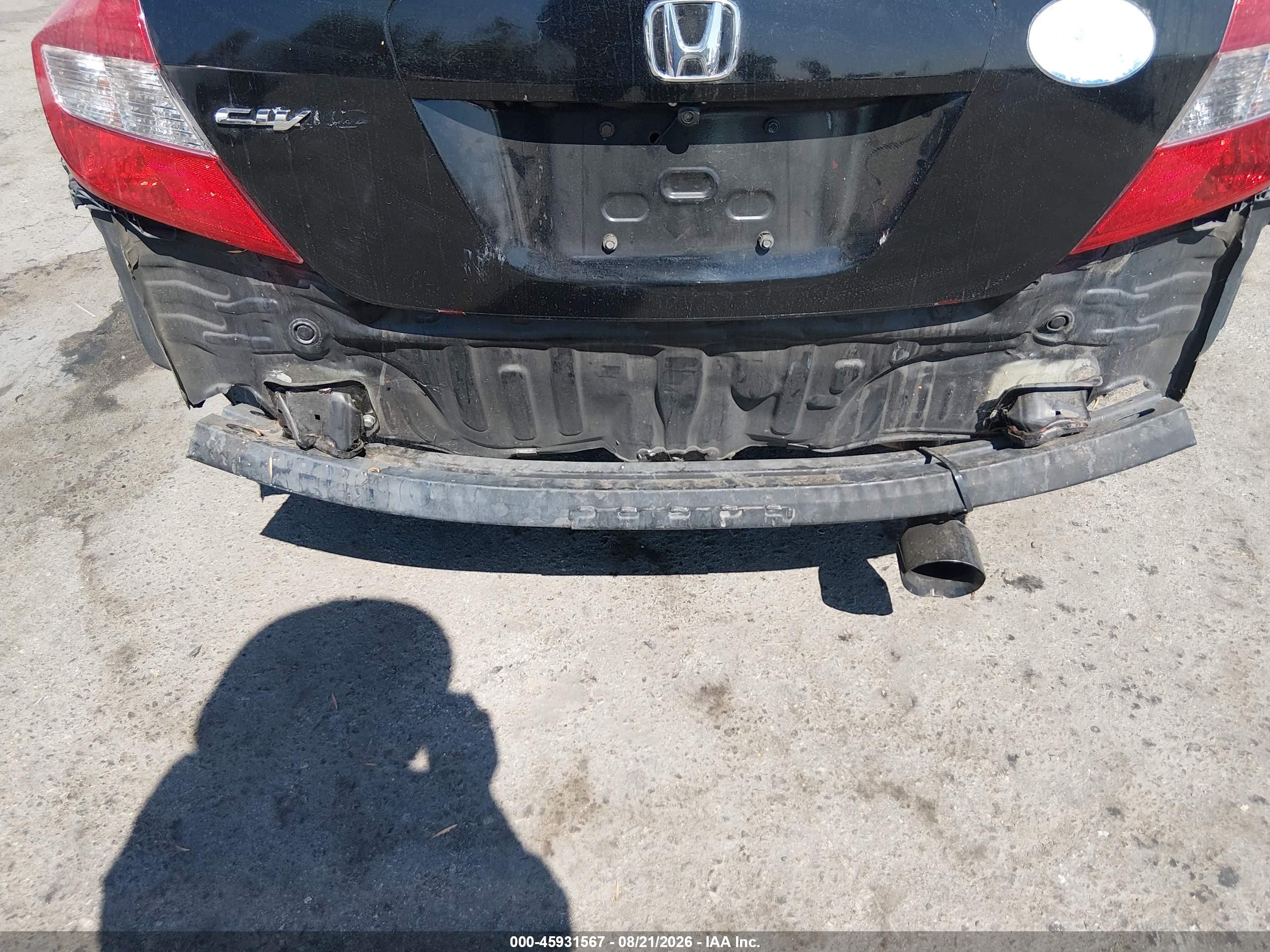 2012 Honda Civic Lx Black vin: 19XFB2F51CE375121