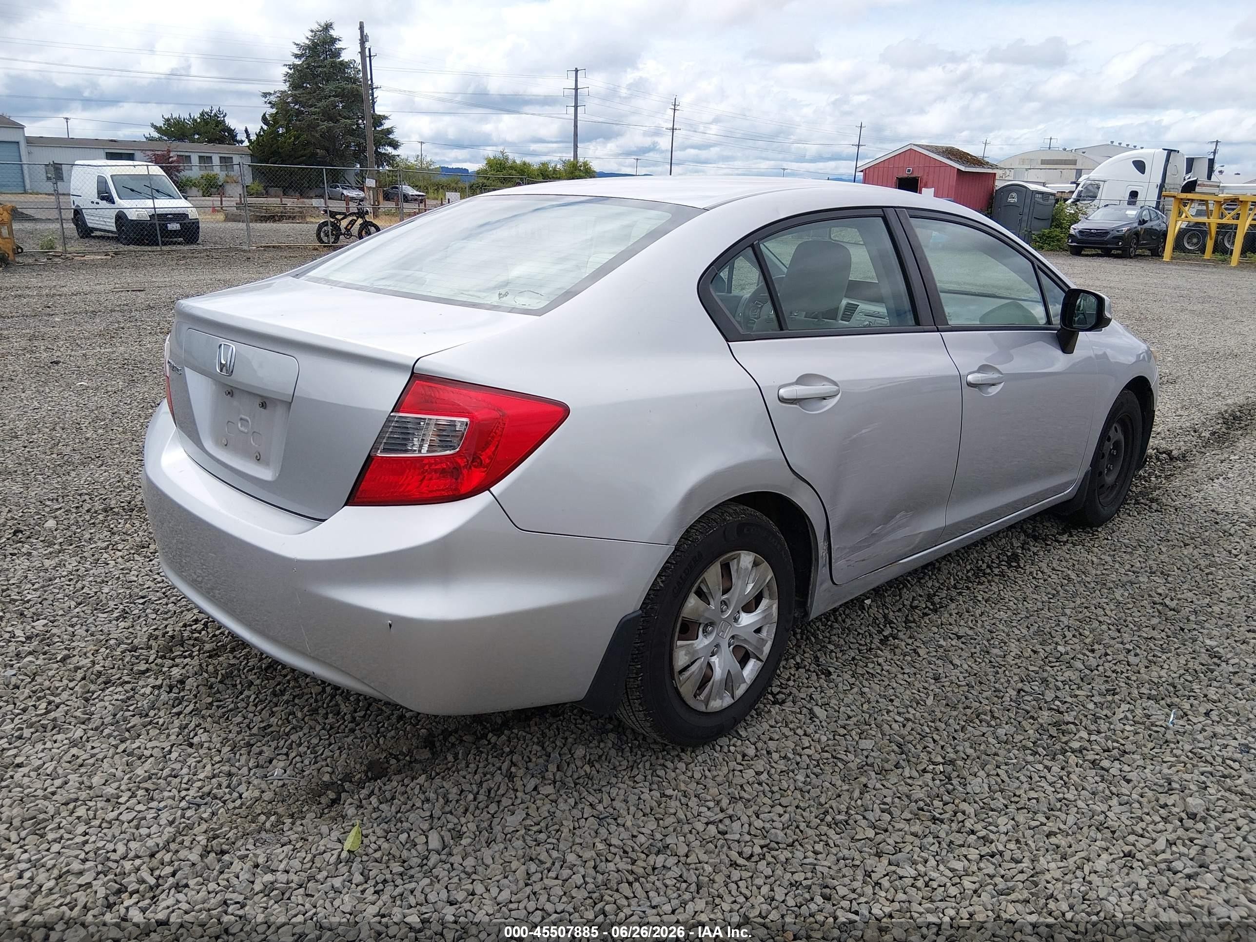 2012 Honda Civic Lx Silver vin: 19XFB2F51CE378570