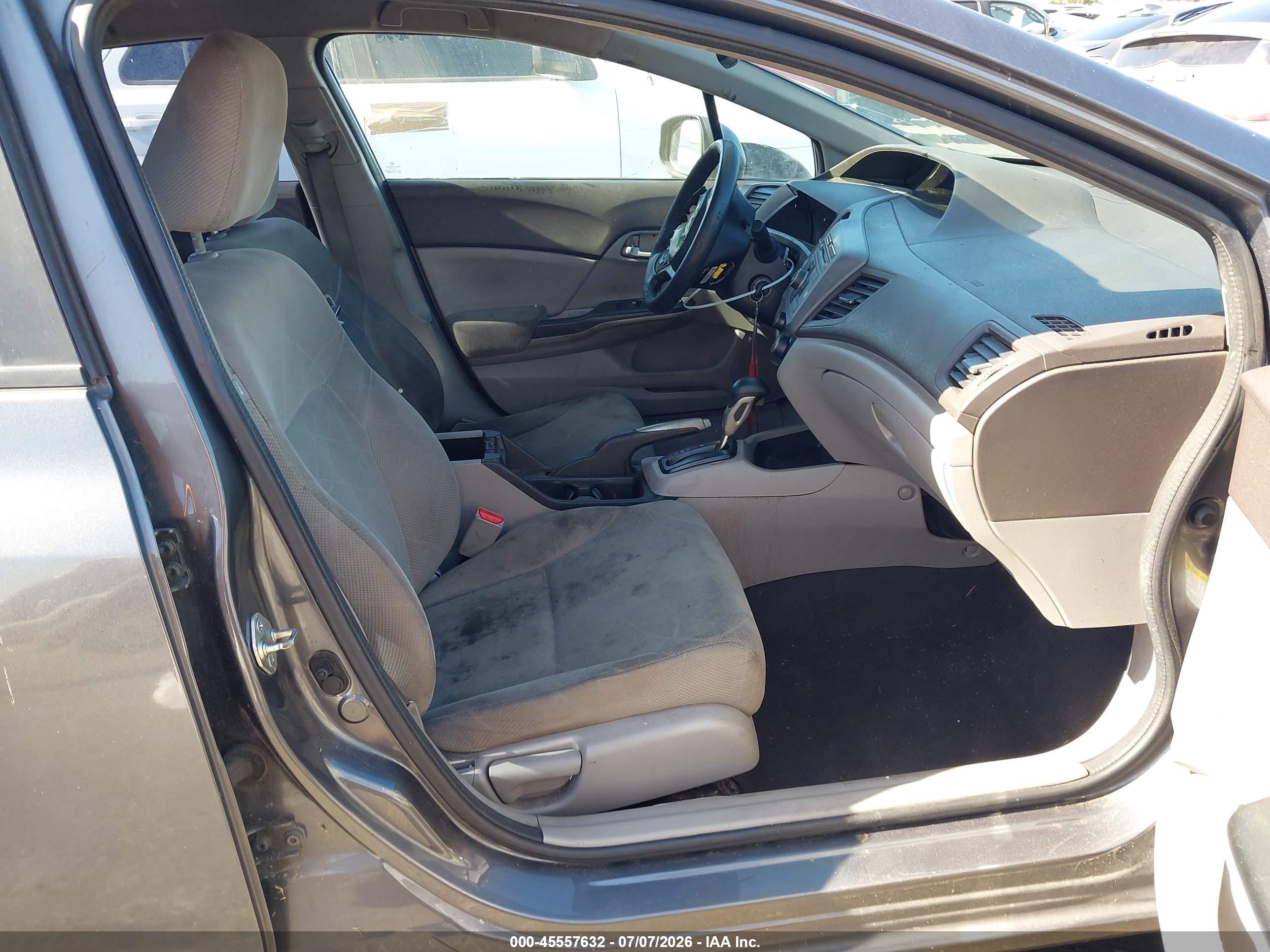 2012 Honda Civic Lx Gray vin: 19XFB2F51CE379637