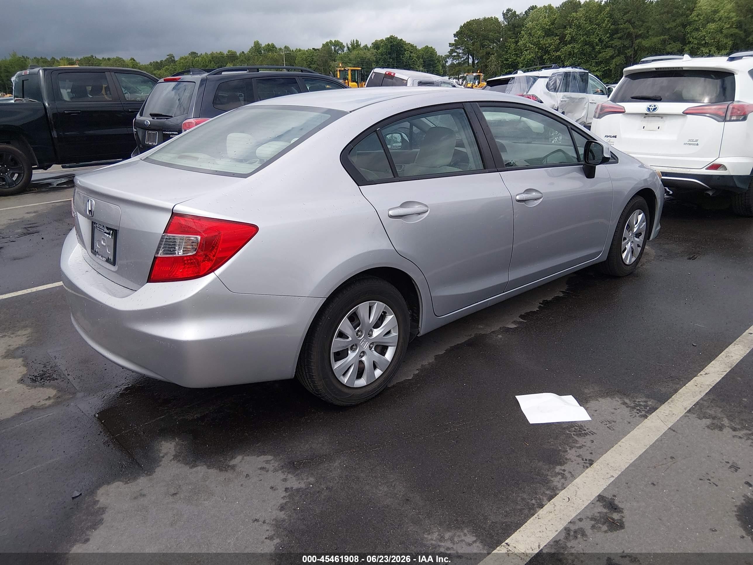 2012 Honda Civic Lx Серебряный vin: 19XFB2F51CE386975
