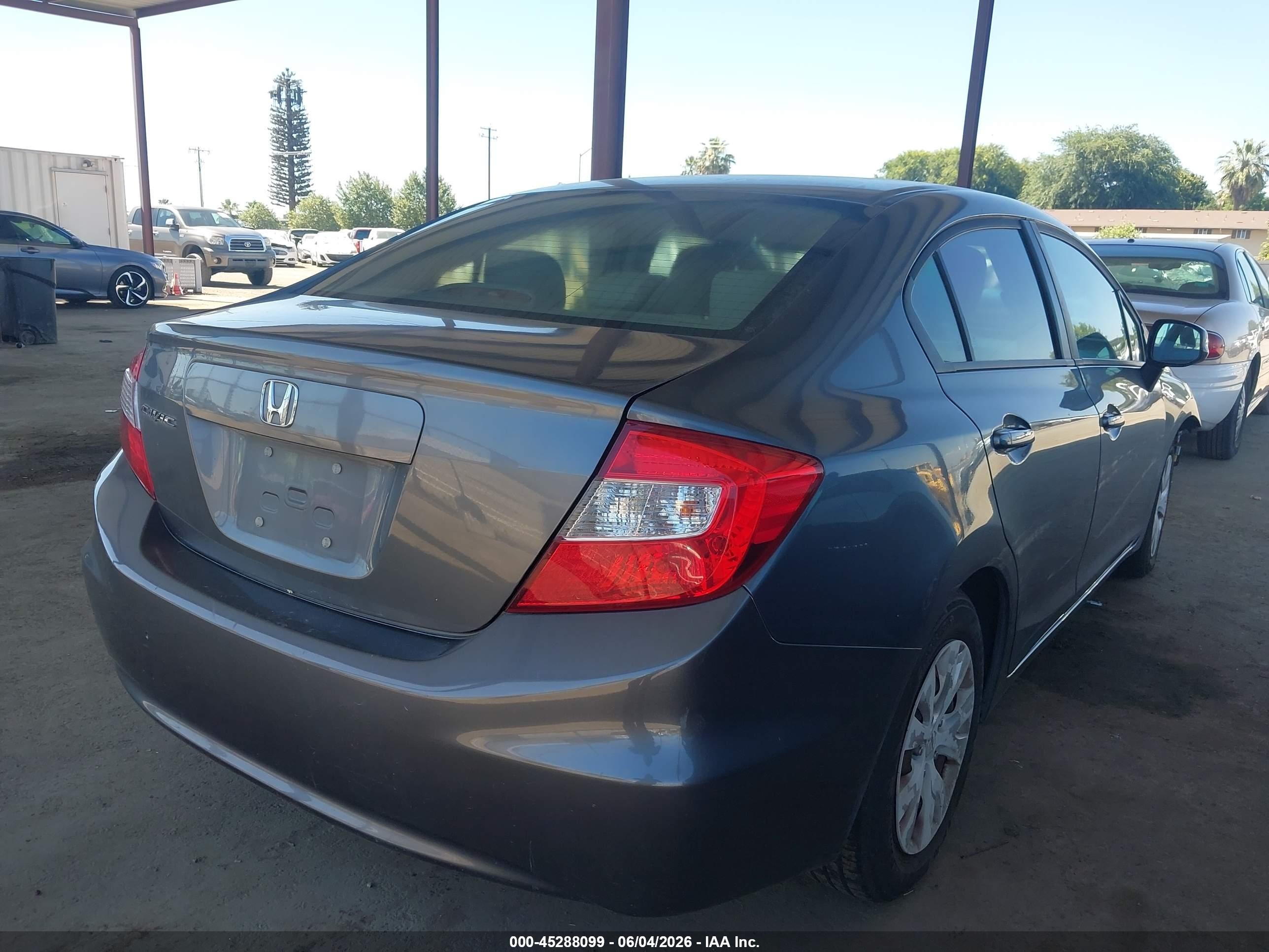2012 Honda Civic Lx Серый vin: 19XFB2F51CE391884
