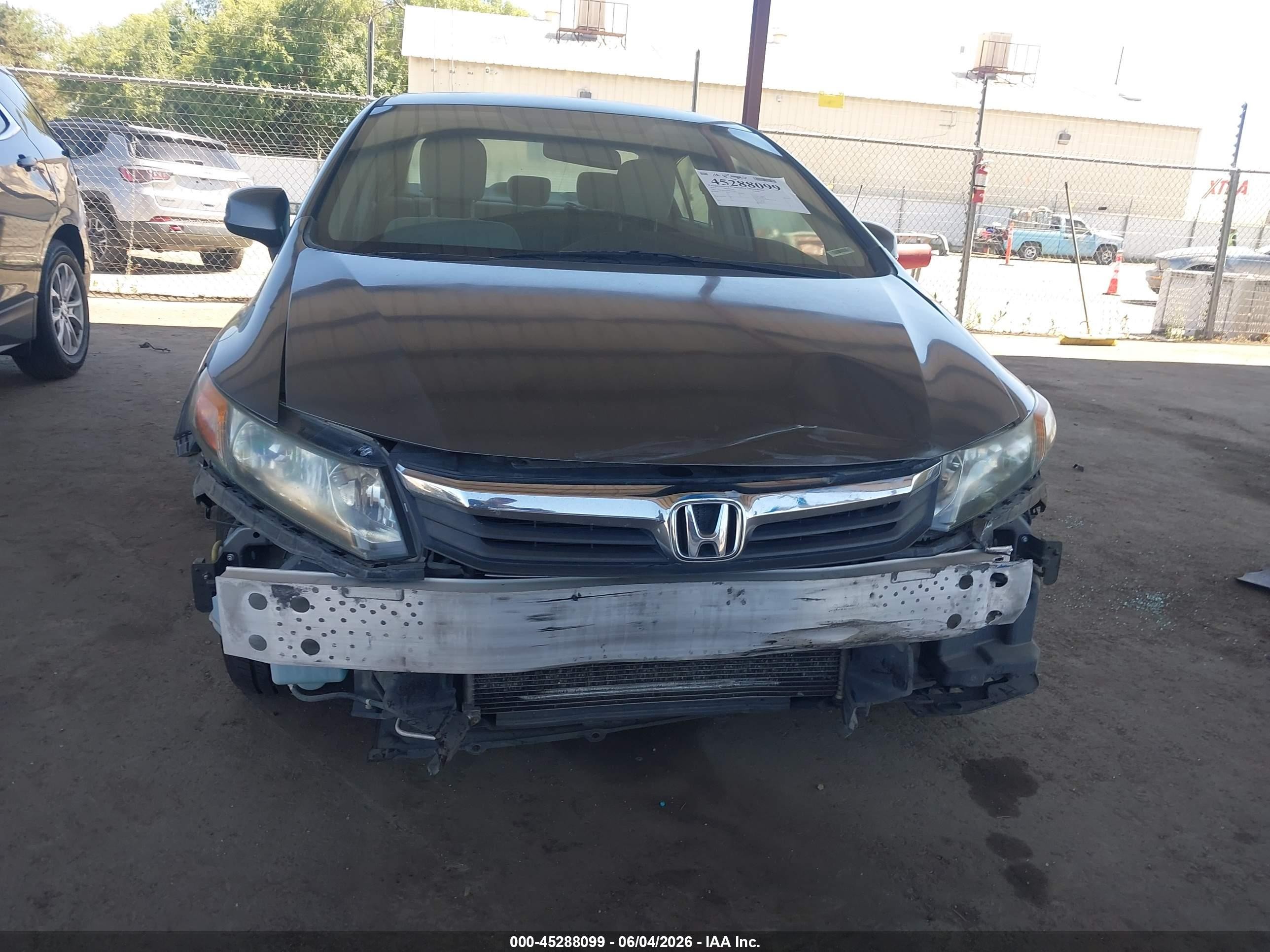 2012 Honda Civic Lx Серый vin: 19XFB2F51CE391884