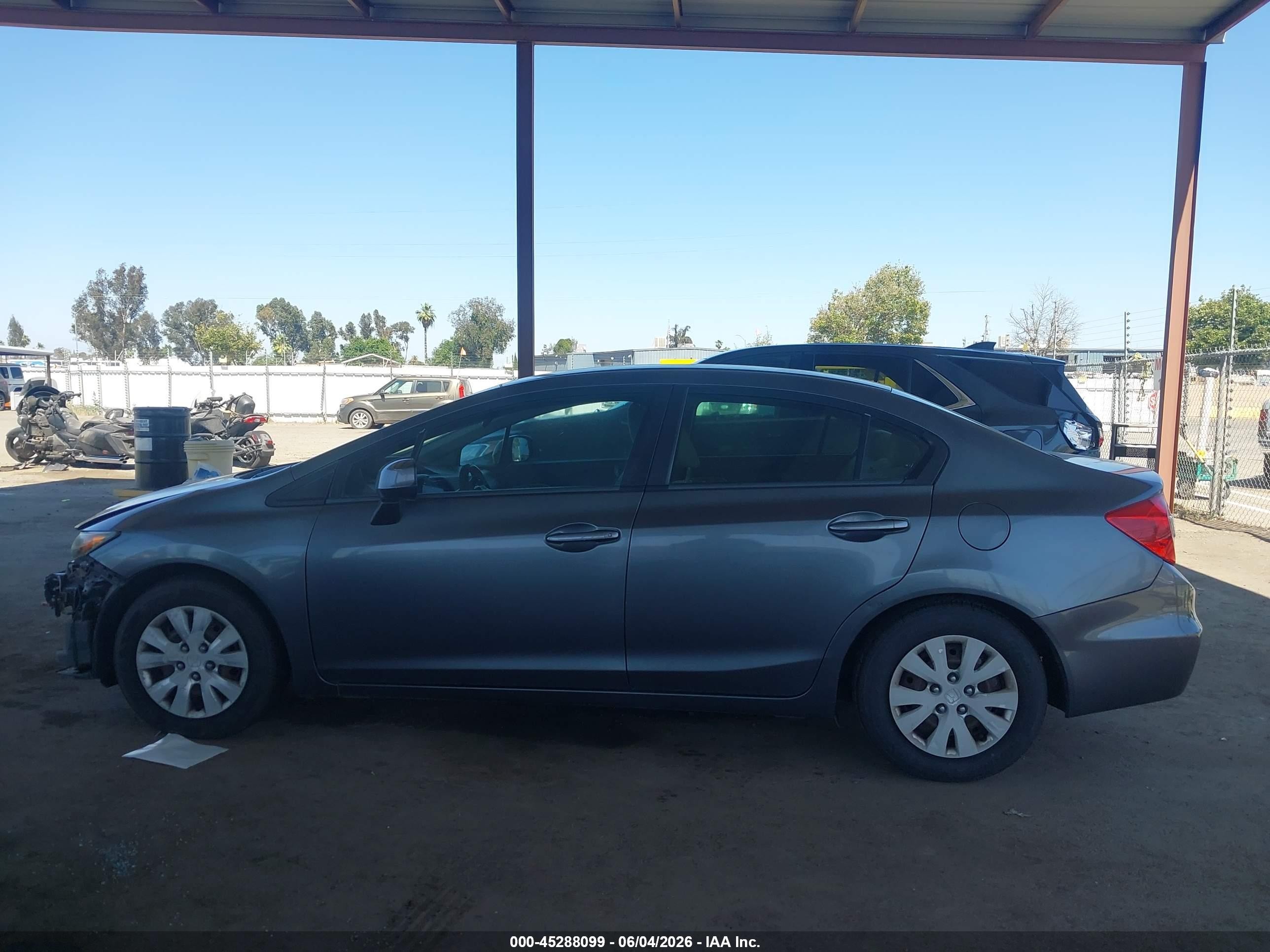 2012 Honda Civic Lx Серый vin: 19XFB2F51CE391884