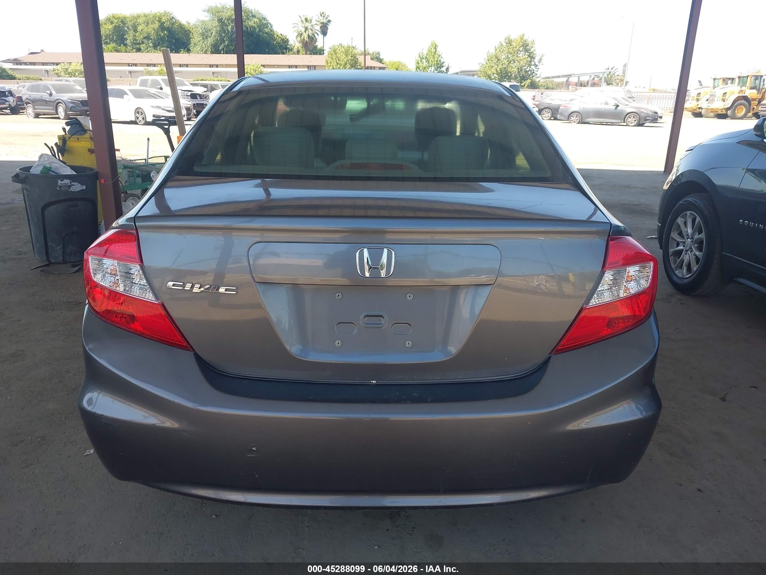 2012 Honda Civic Lx Серый vin: 19XFB2F51CE391884