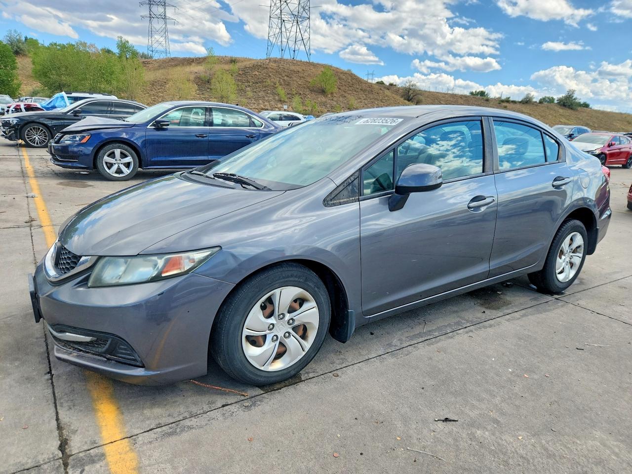 2013 Honda Civic Lx Gray vin: 19XFB2F51DE018345