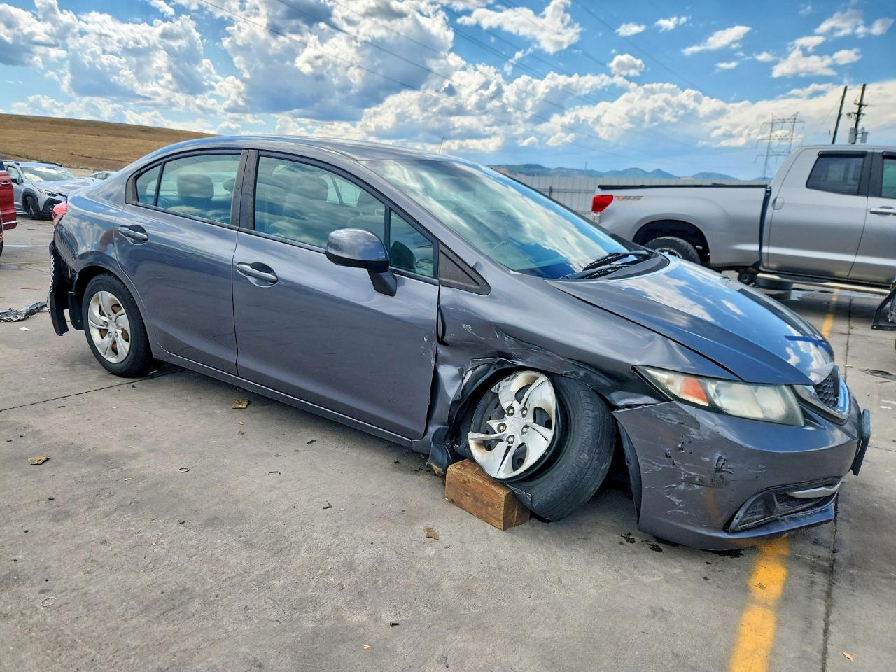 2013 Honda Civic Lx Gray vin: 19XFB2F51DE018345