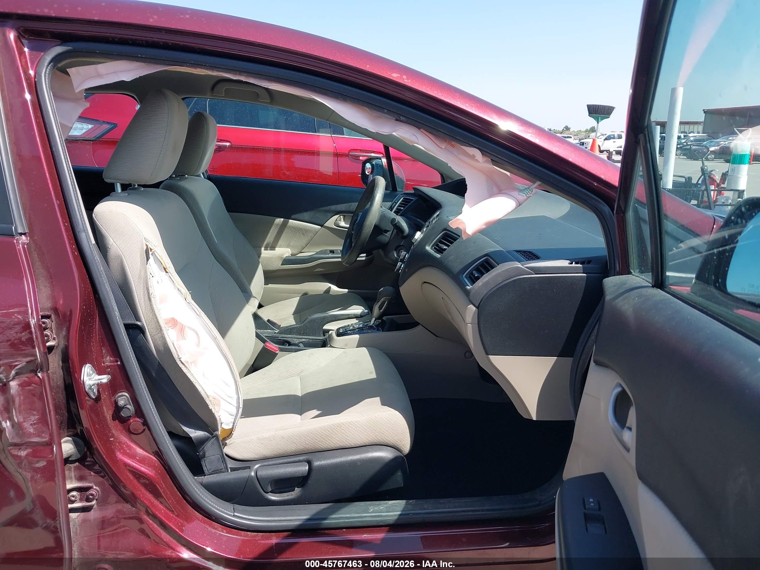 2013 Honda Civic Lx Burgundy vin: 19XFB2F51DE062832
