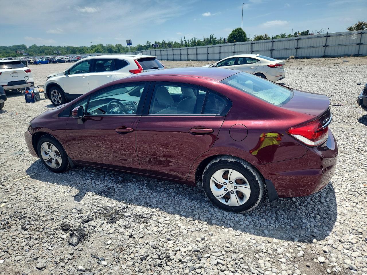 2013 Honda Civic Lx Burgundy vin: 19XFB2F51DE089710
