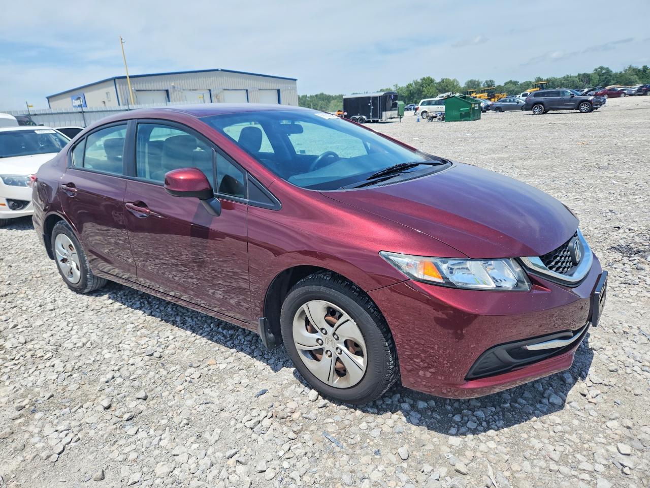 2013 Honda Civic Lx Burgundy vin: 19XFB2F51DE089710