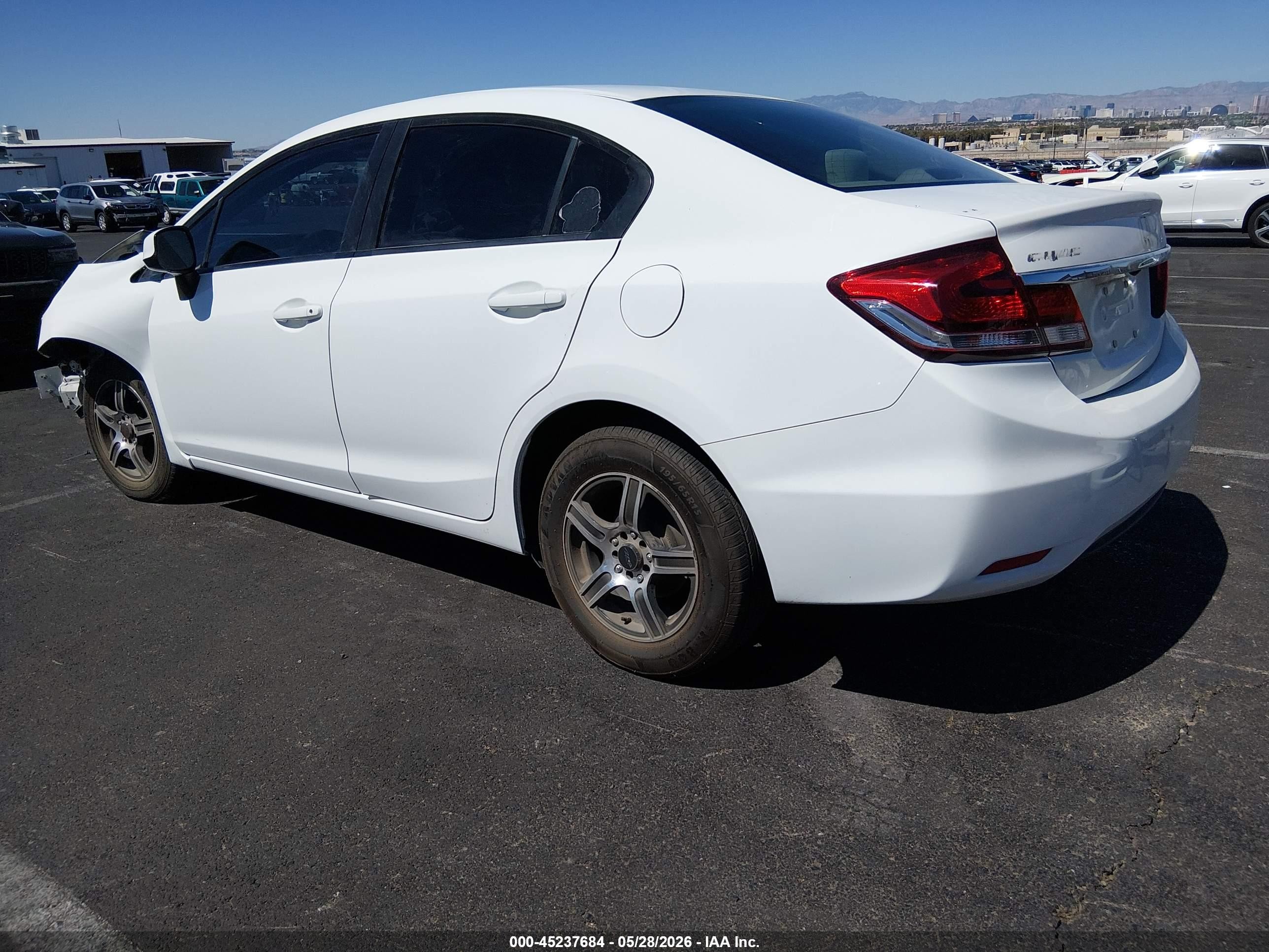 2013 Honda Civic Lx White vin: 19XFB2F51DE200577