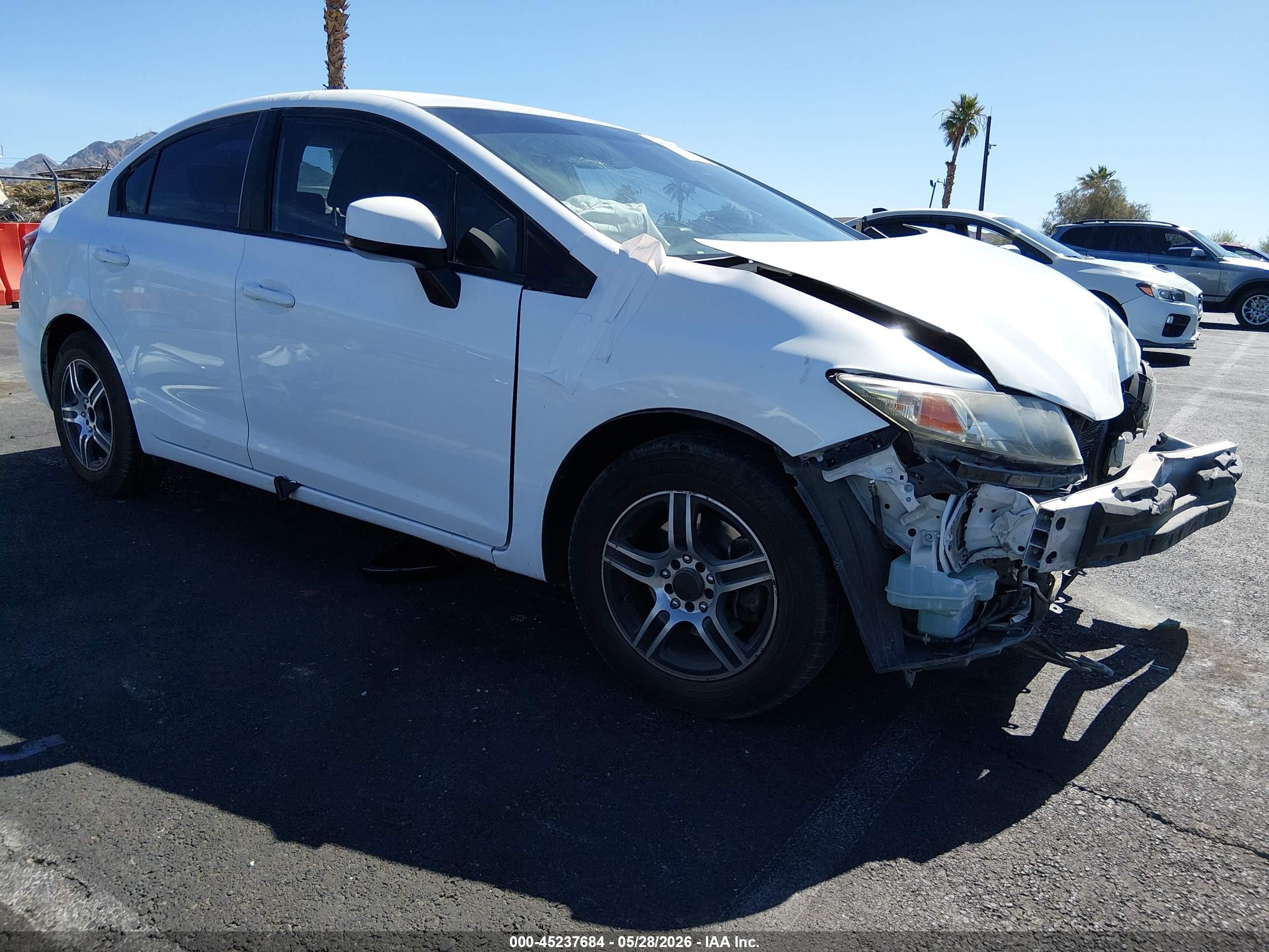 2013 Honda Civic Lx White vin: 19XFB2F51DE200577