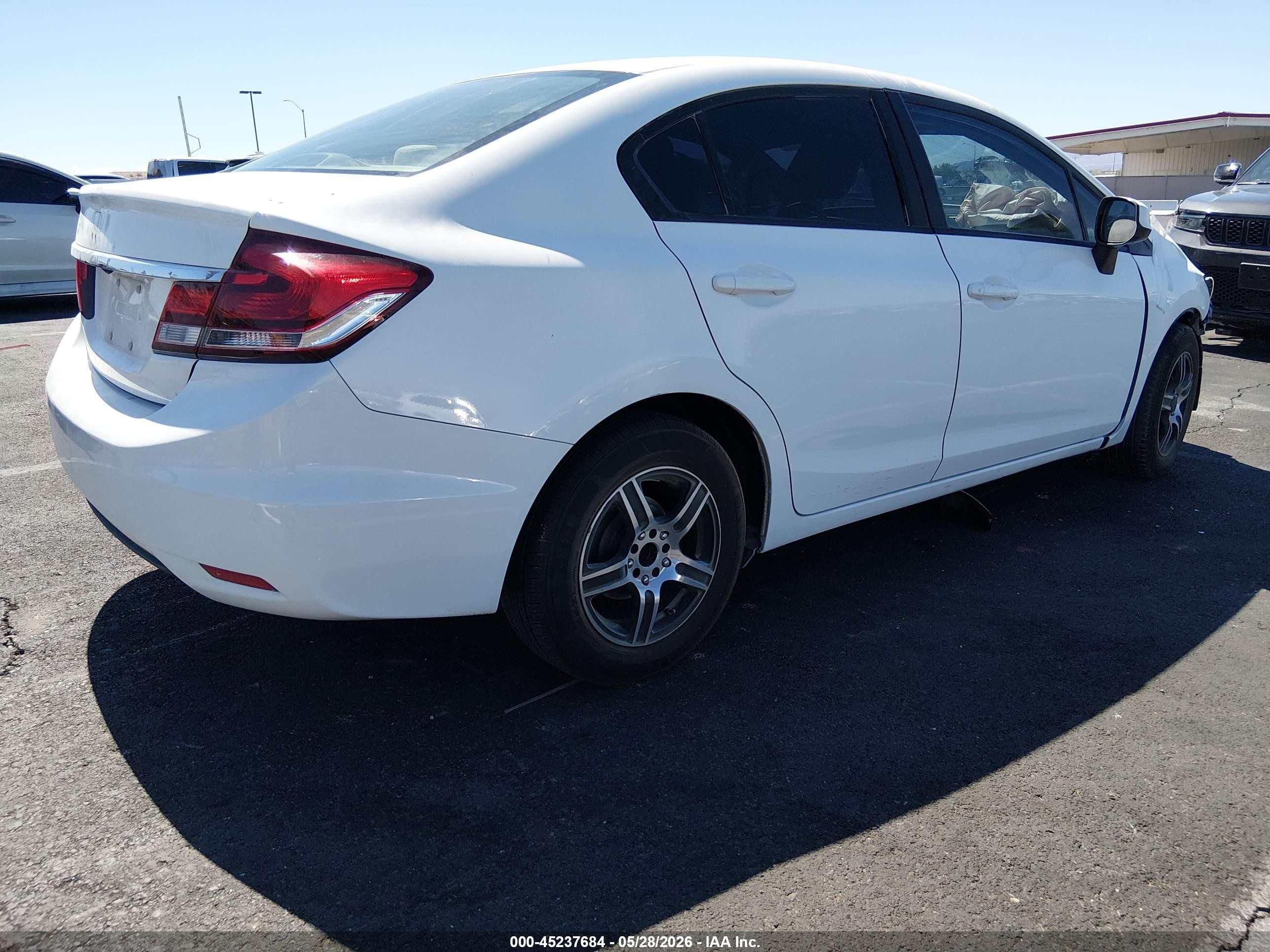 2013 Honda Civic Lx White vin: 19XFB2F51DE200577