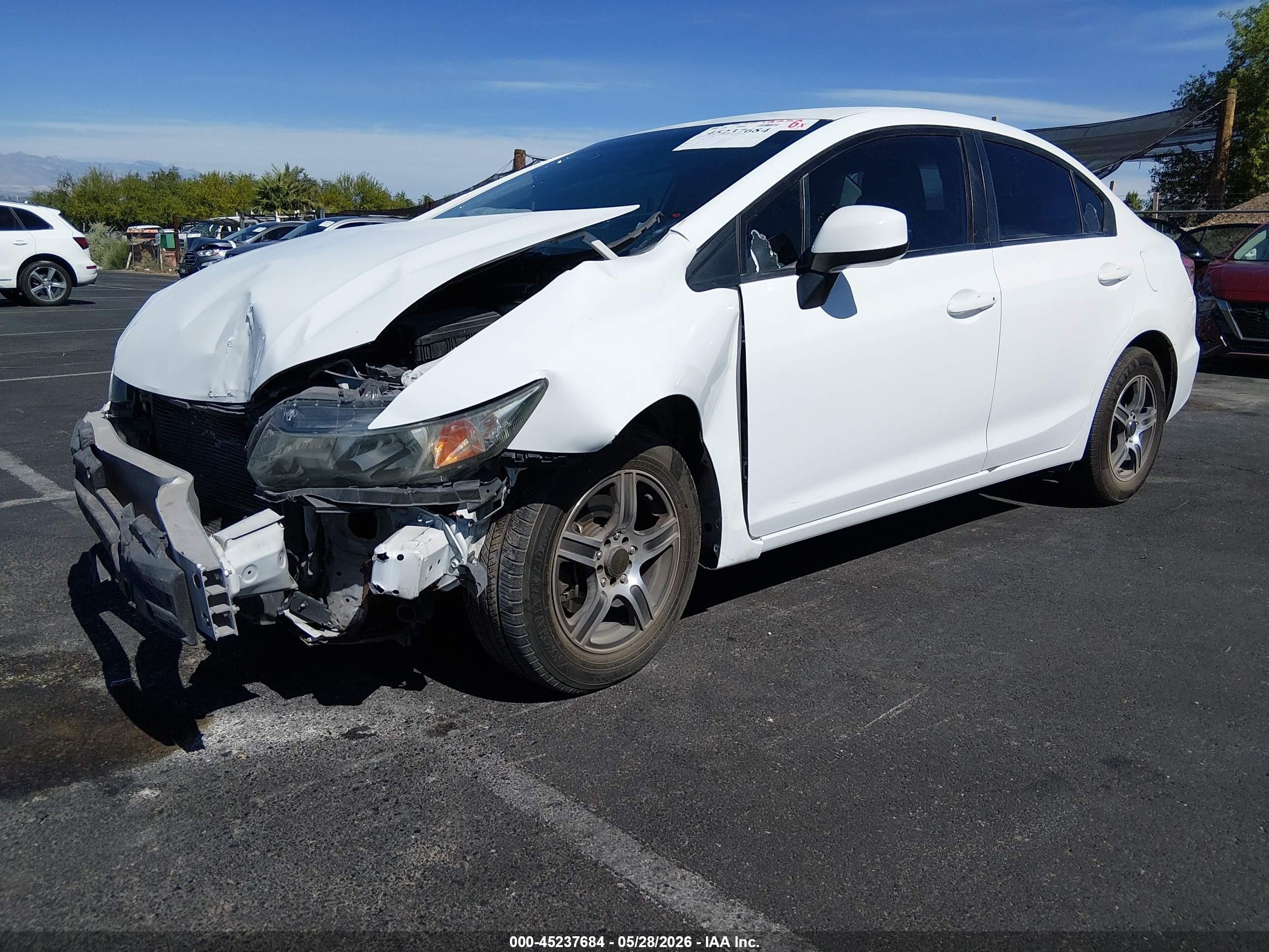 2013 Honda Civic Lx White vin: 19XFB2F51DE200577