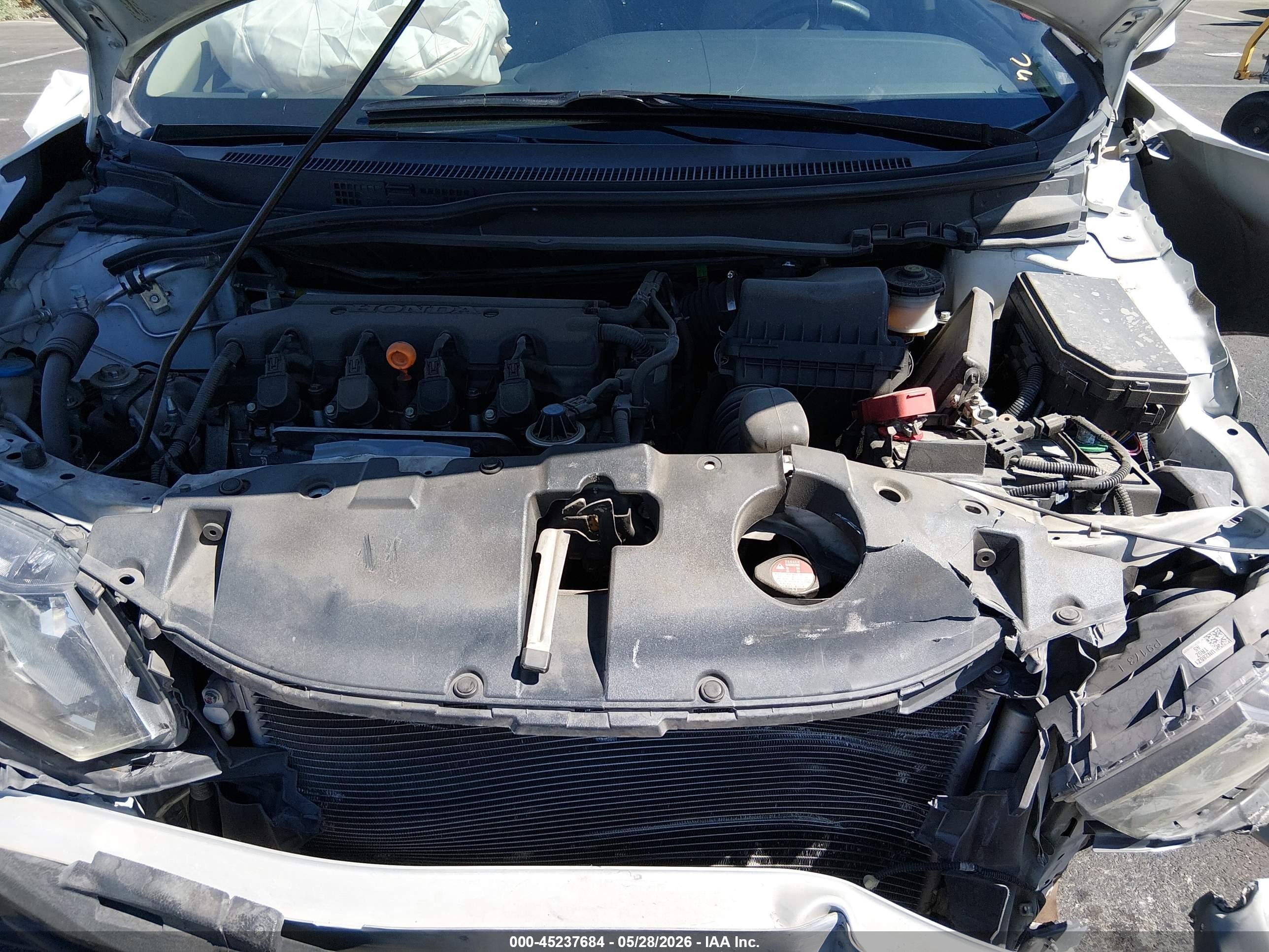 2013 Honda Civic Lx White vin: 19XFB2F51DE200577