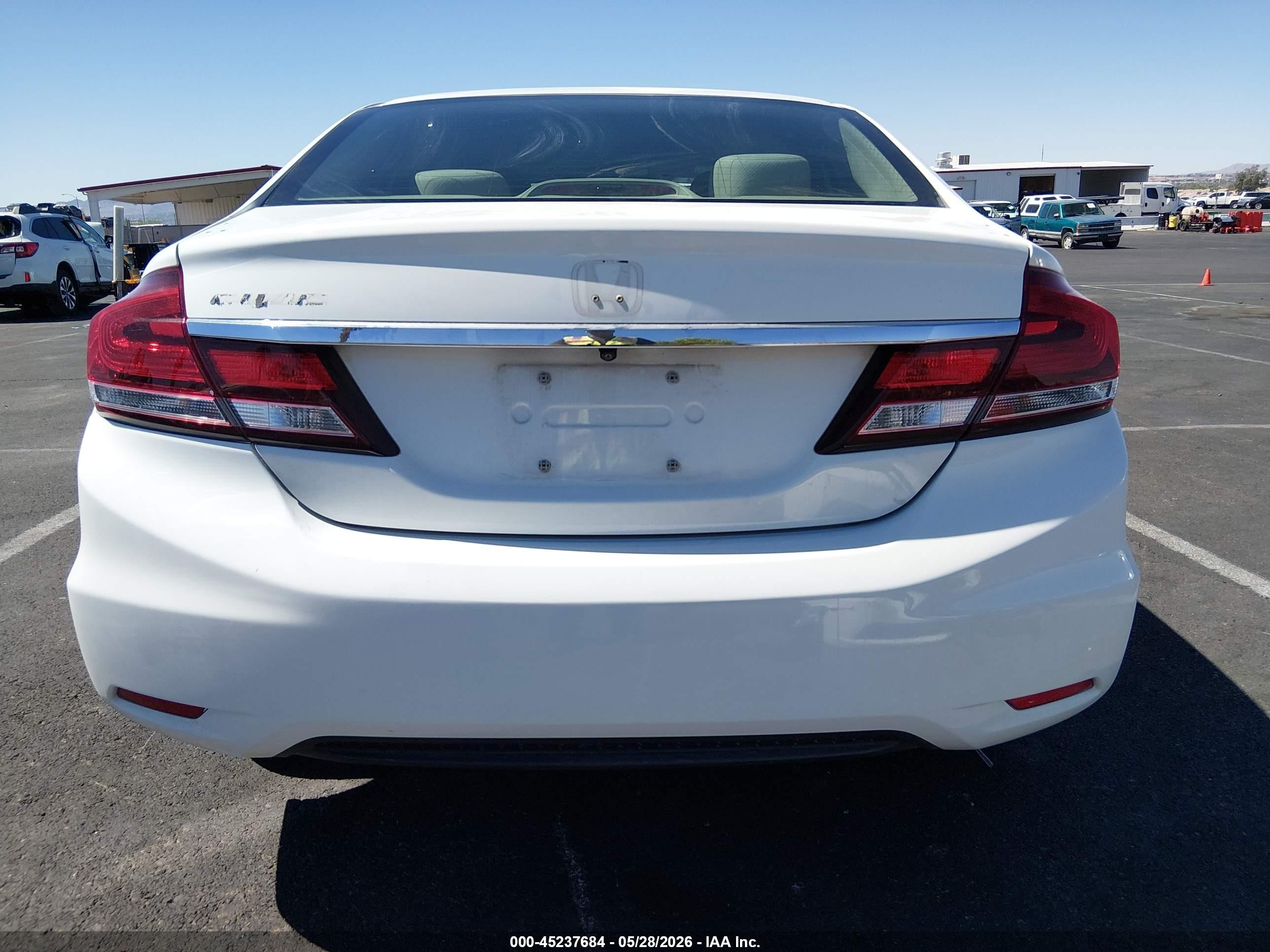 2013 Honda Civic Lx White vin: 19XFB2F51DE200577