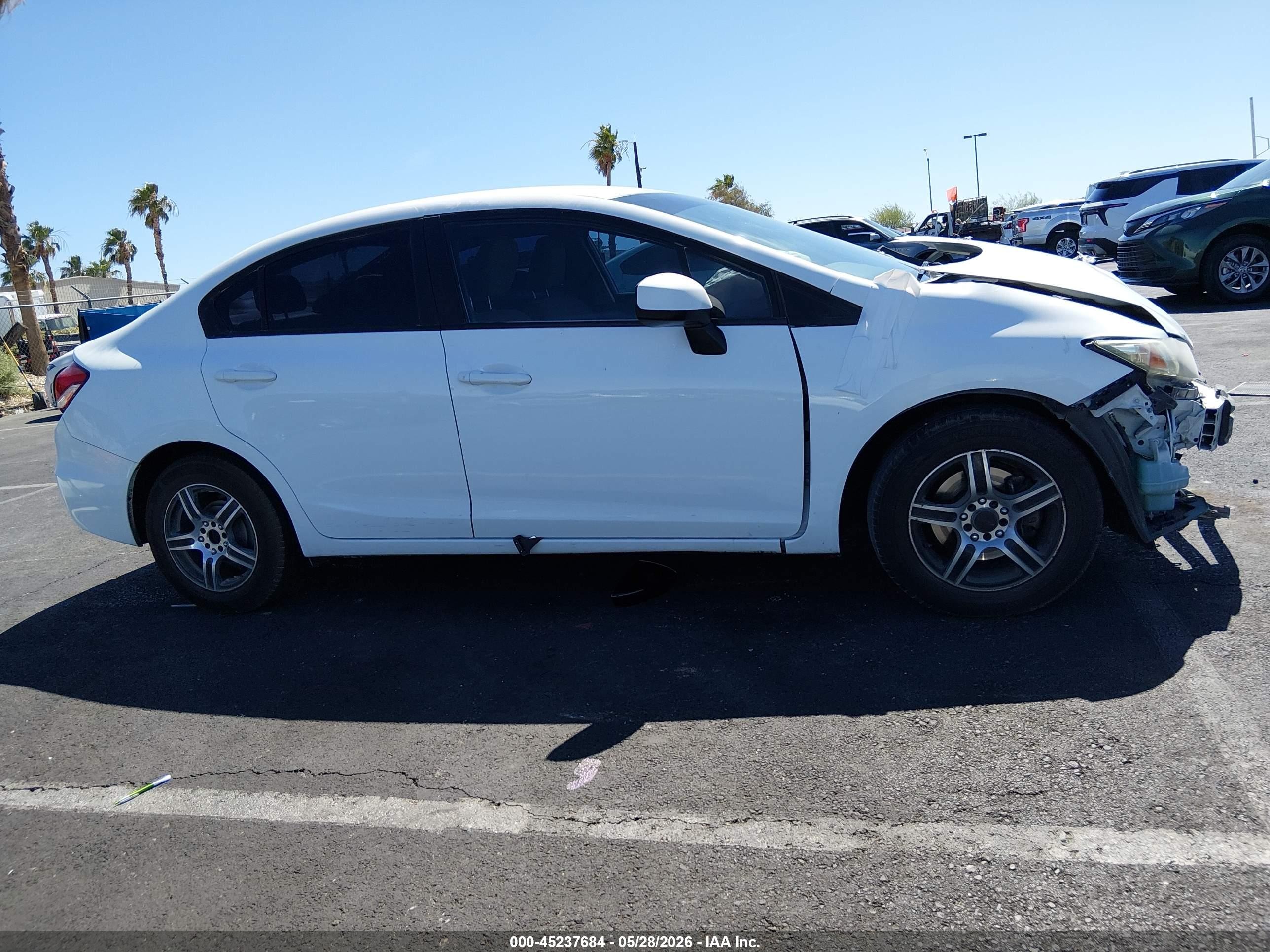 2013 Honda Civic Lx White vin: 19XFB2F51DE200577